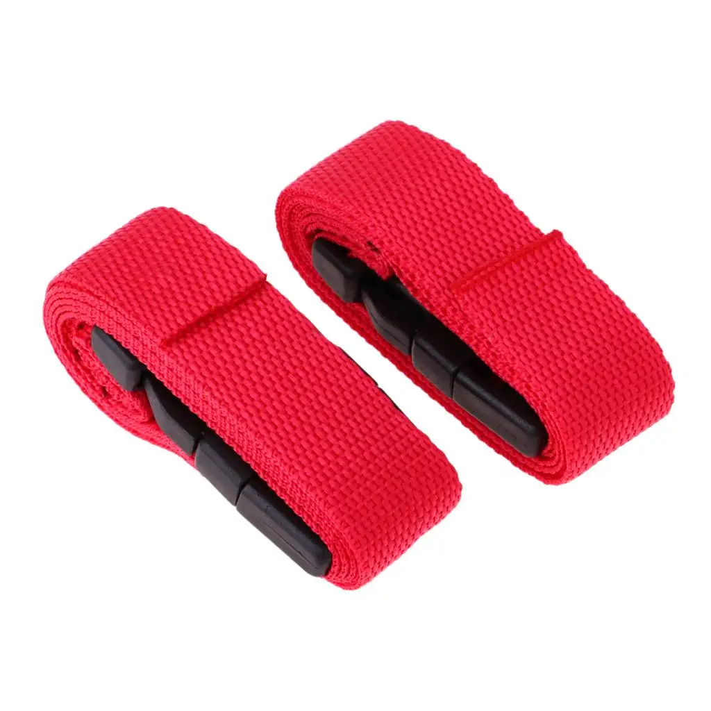 2Pcs Adjustable Golf Trolley Webbing  Fastening Strap - yellow