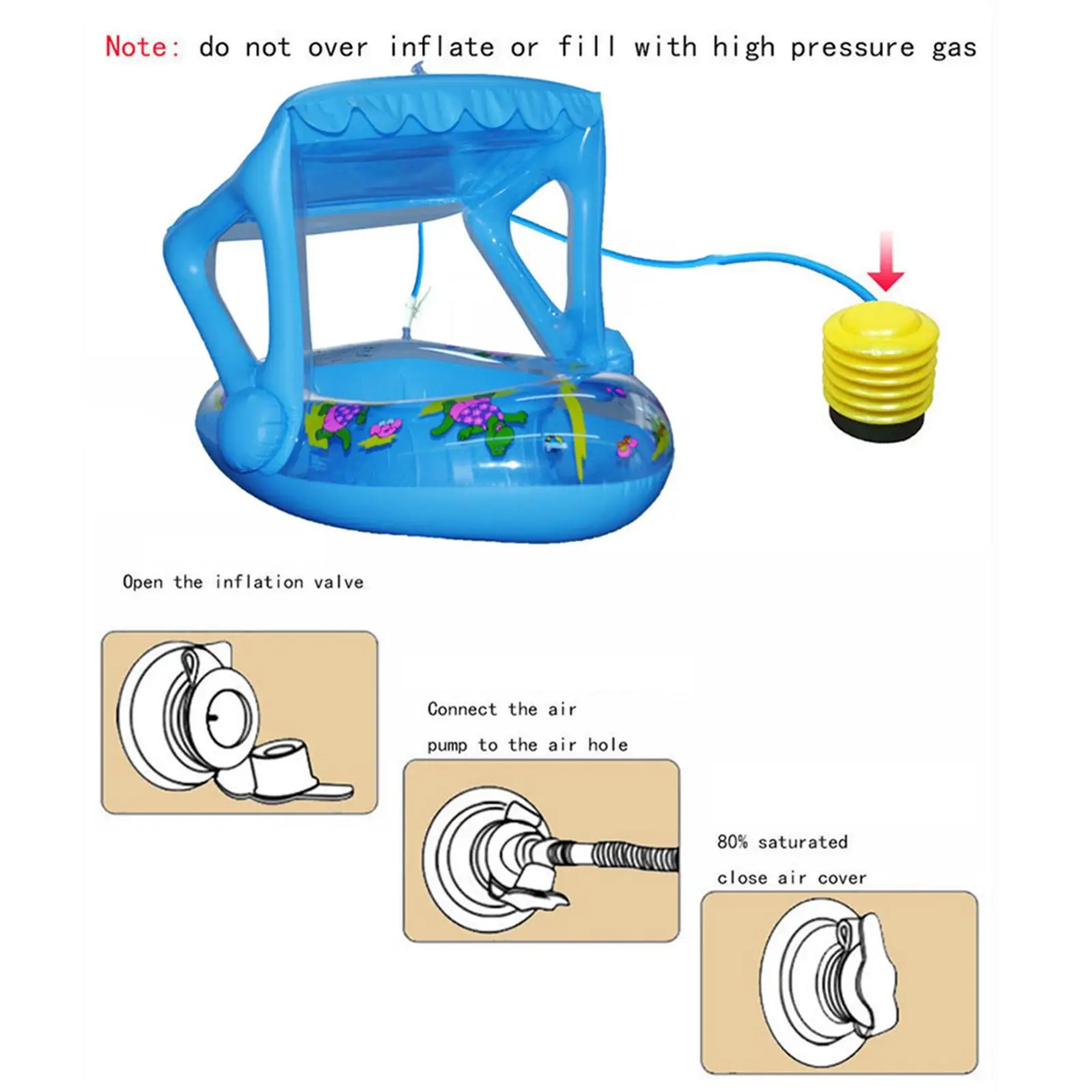 Float Rings with Canopy Bathtub Toys Summer Pool toy for boys girls