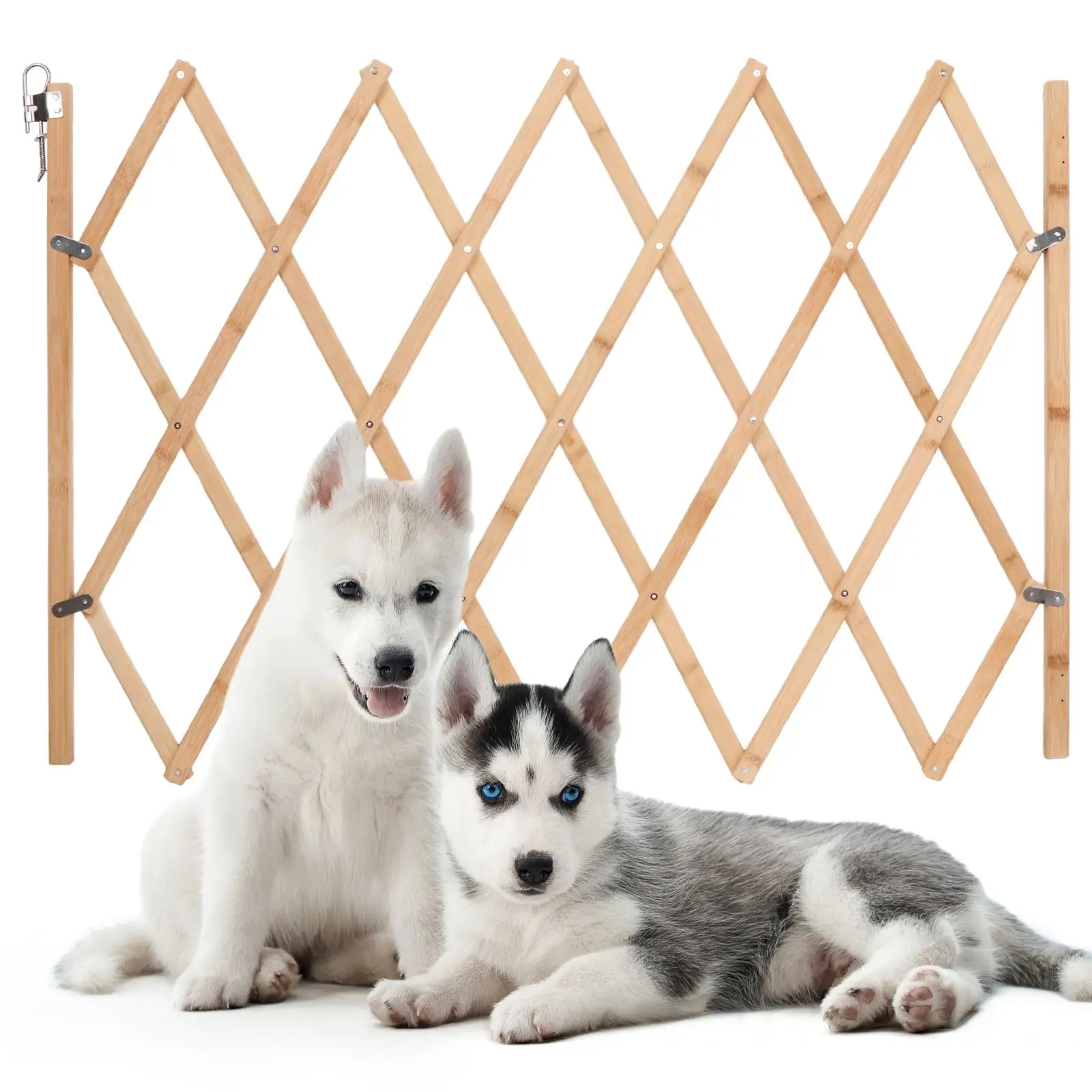Dog Puppy Folding Fence Folding Room Divider Expandable Accordion Dog Gate for Stairways Outdoor Patio Indoor Small Medium Pet