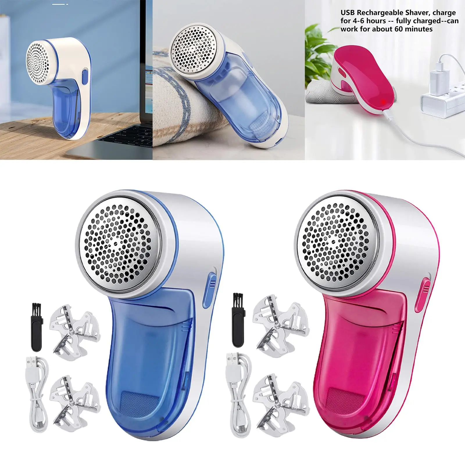 Portable Lint Remover Fabric Shaver Remover USB Honeycomb Knives Net Defuzzer for Synthetic Fibers Cotton Clothes Flannel Wool