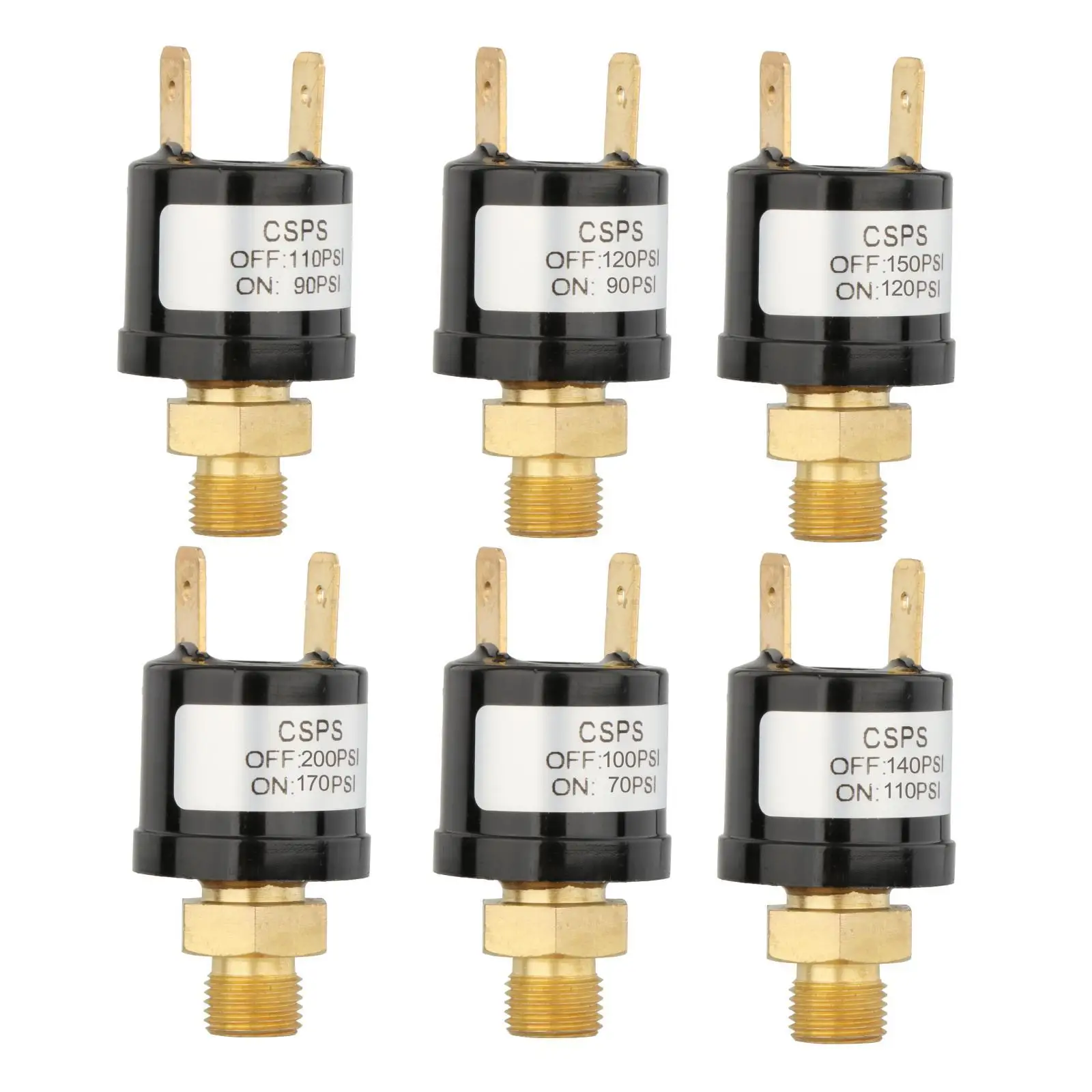 Heavy Duty Air Compressor Pressure Control Switch 12 V 1/8 inch End Copper Air Horn Pressure Switch Replace