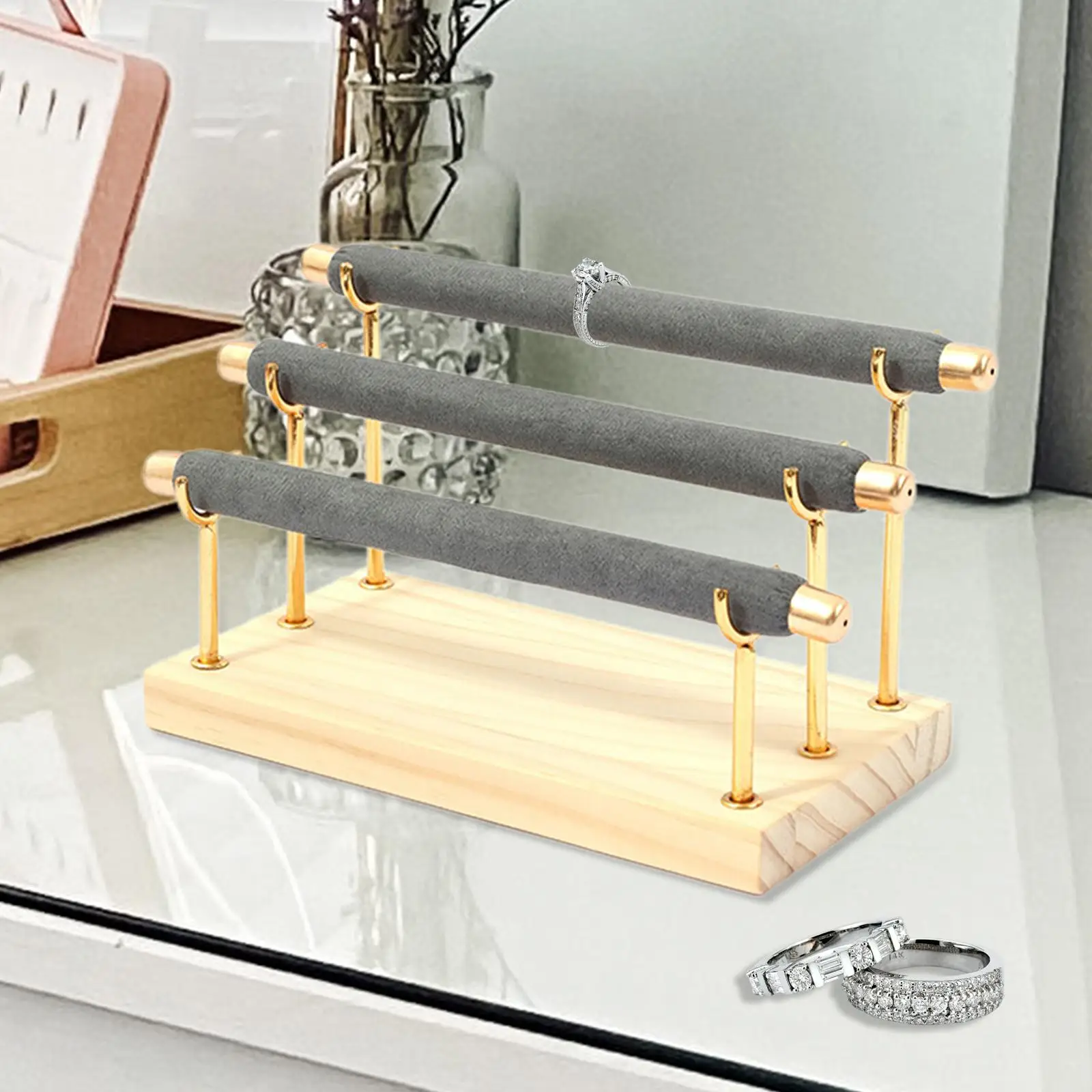 Multi Functional Storage Organizer Bar Jewelry Display Stand Tree Rack