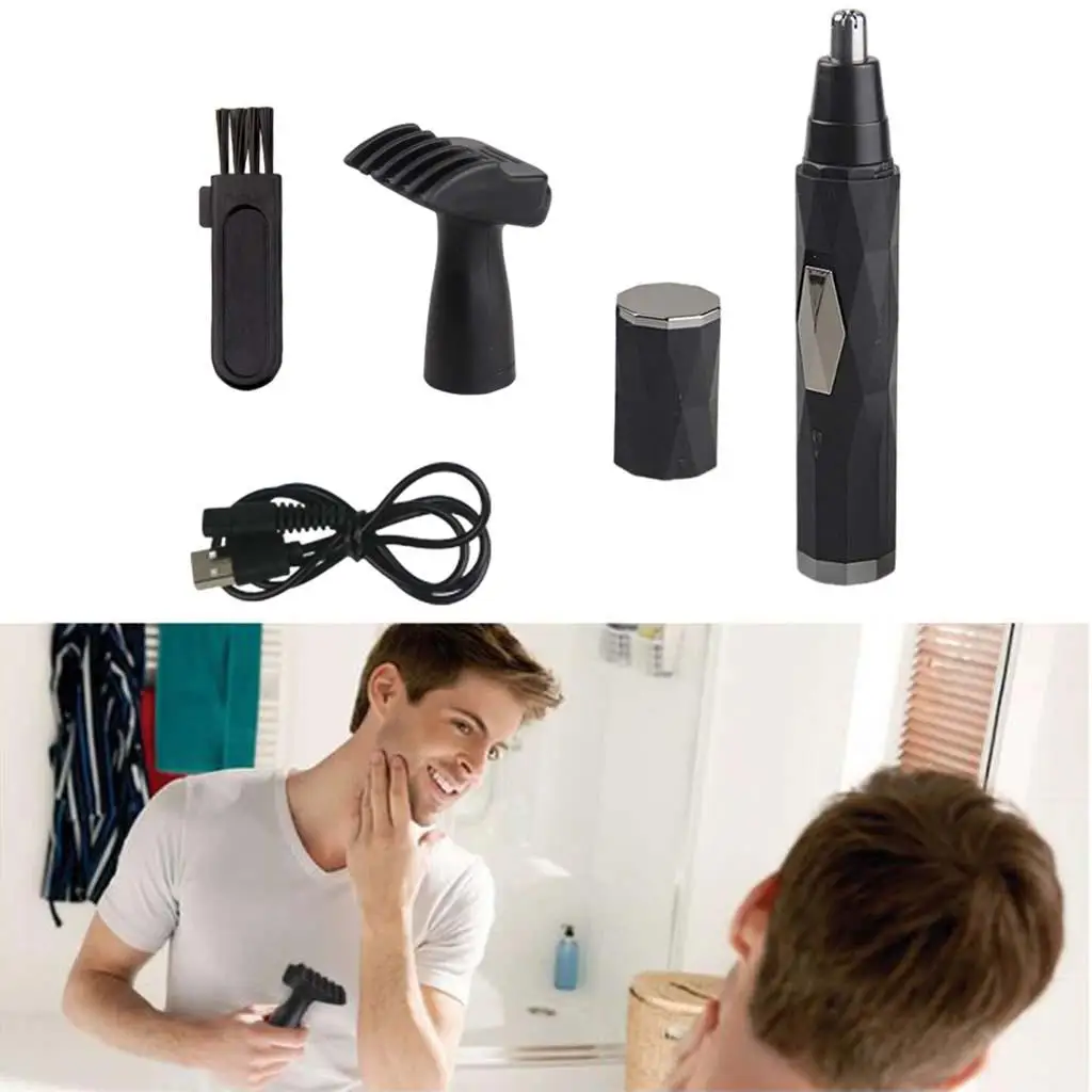 Shaving Nose Ear Trimmer USB Charging Sideburns Washable Nose Hair Shaver Clipper Easy to Clean Remover for Facial Clean Travel