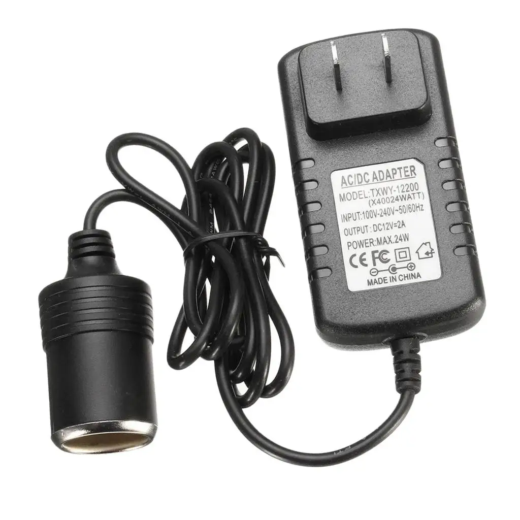 Universal 12V 2A AC/DC Adapter Charger Cord AC100V-240V Cable 4ft 95x67x42mm