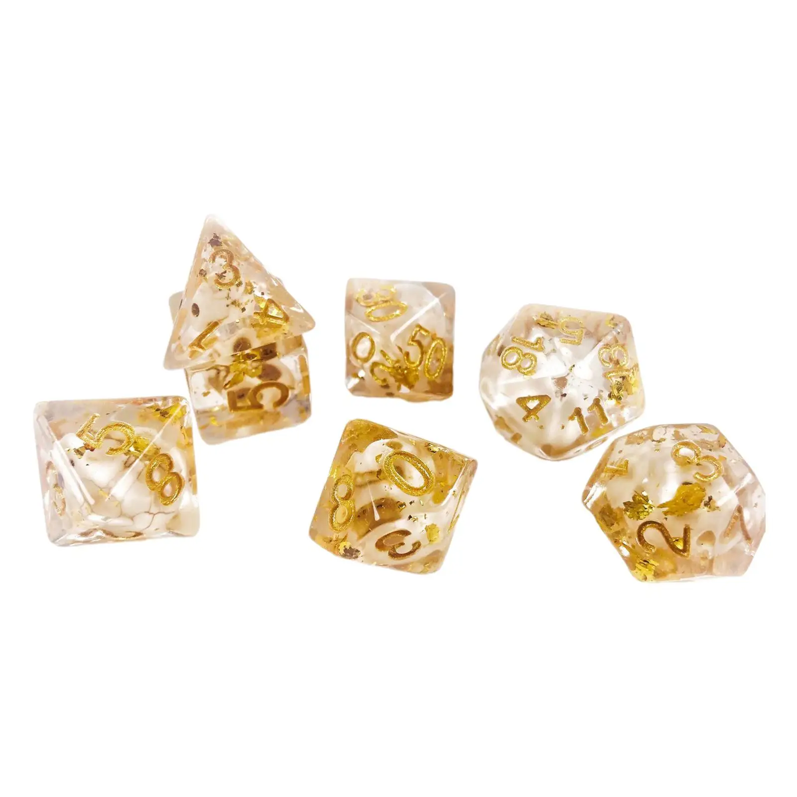 7 Pieces Polyhedral Dicess Set Built in Skull for Tabletop Game Math Game Role Play