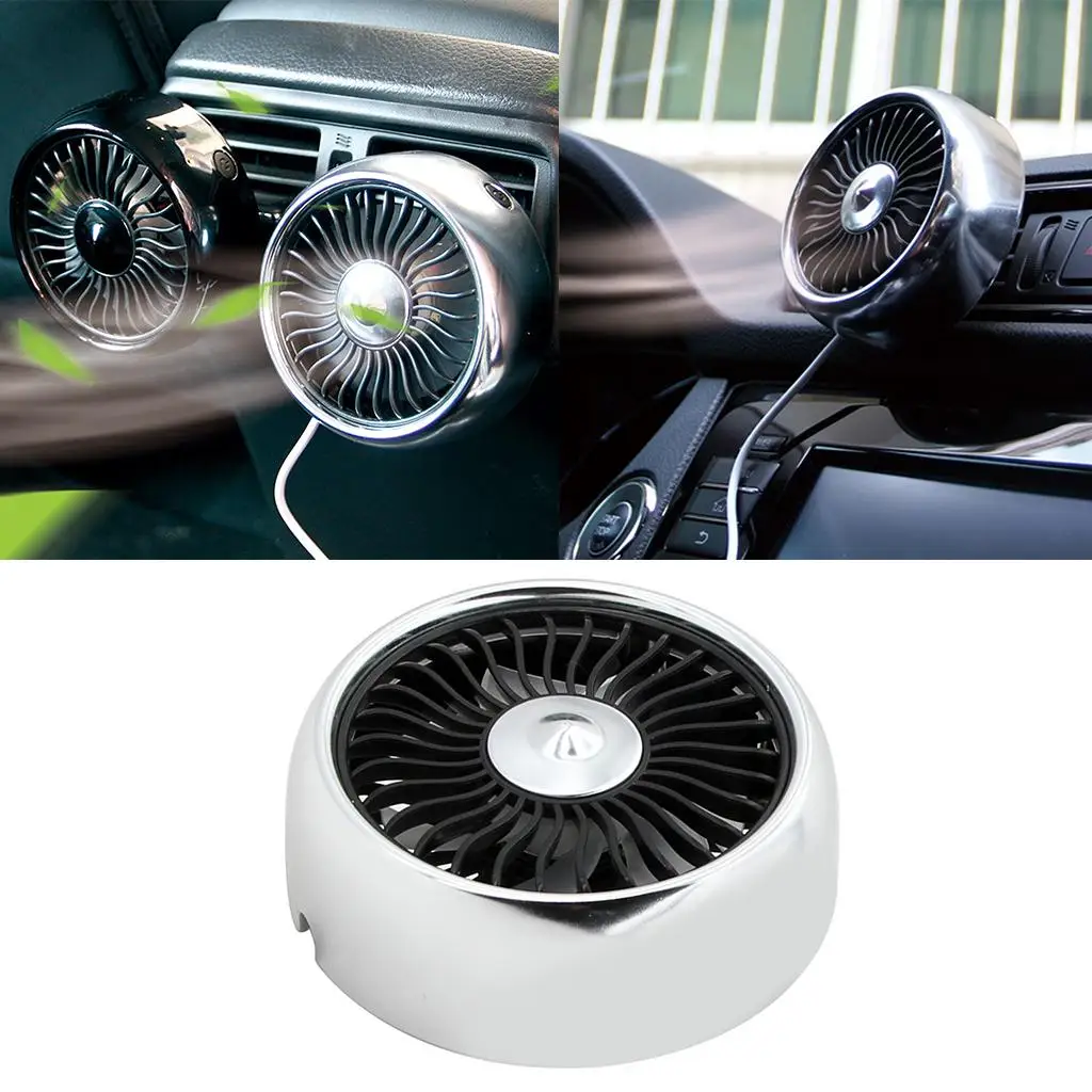 Car Home Summer Fan Air Conditioner Ice USB Rechargeable Air Cooler Silver