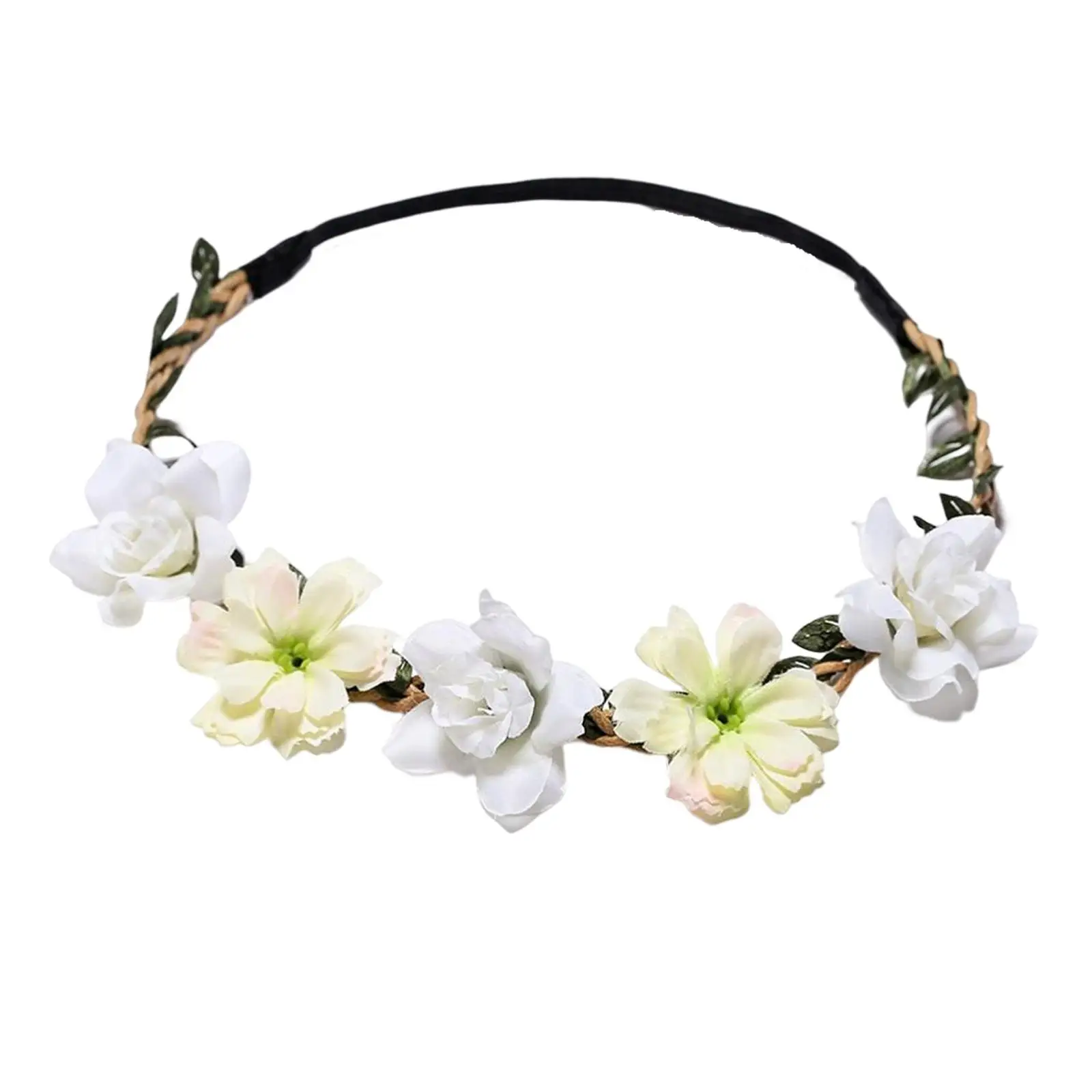 Floral Band Bohemian Headdress Head Wreath Brid Garland Charm Headpiece for Halloween Costume Holiday Women Hair Accessory