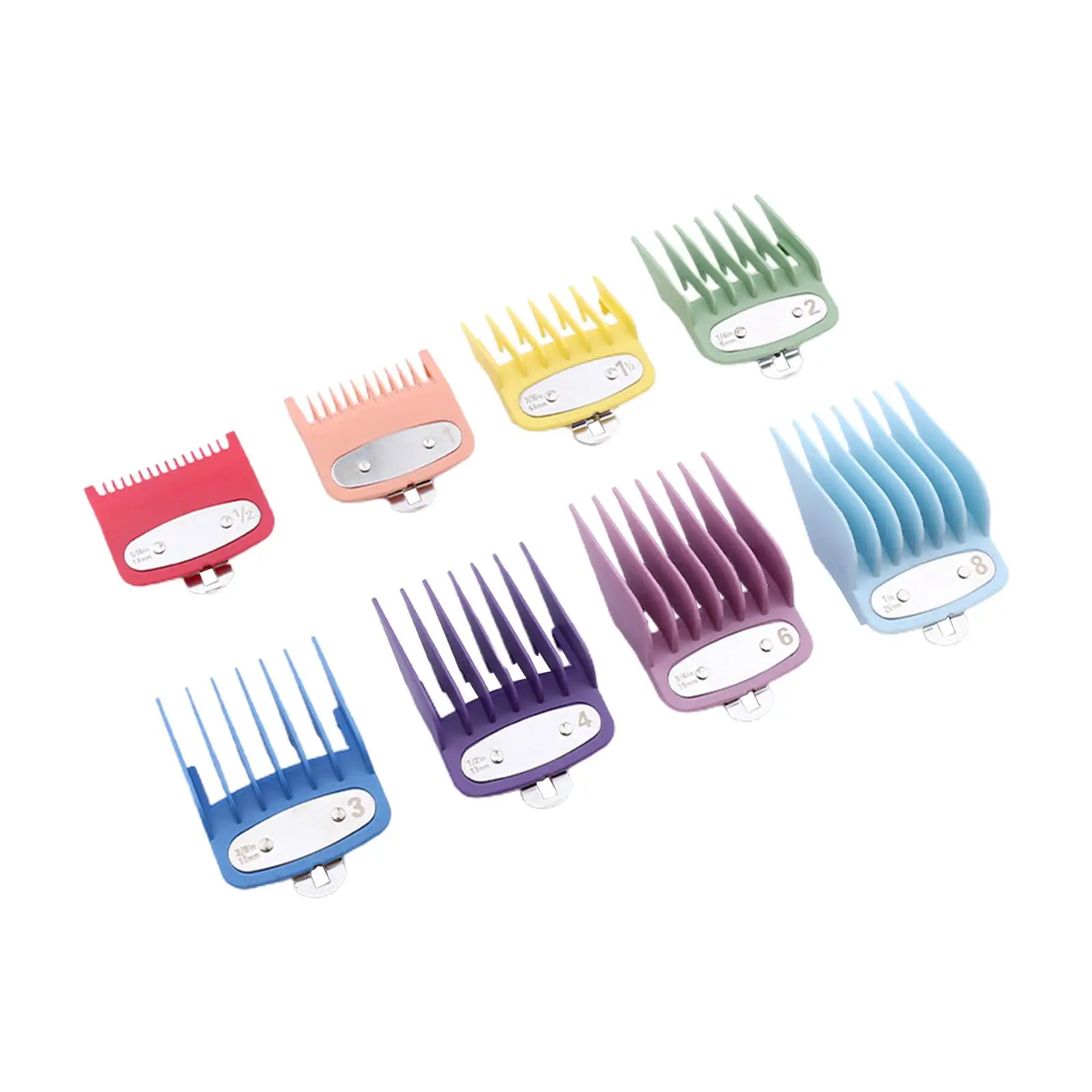8 Pieces Hair , Attachment from 1/16 inch Metal Clip Guide Combs 