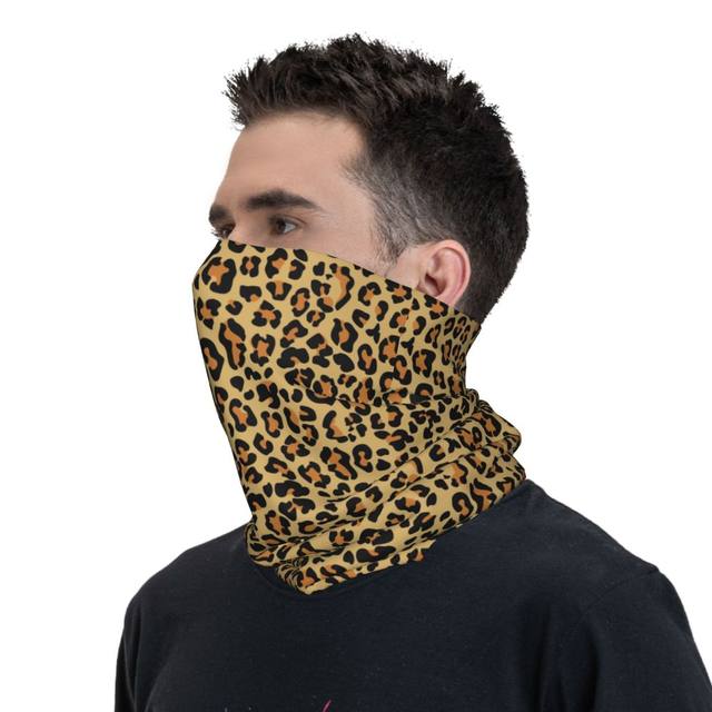 Cheetah Black Leopard Neck Gaiter Face Mask Reusable, Cloth