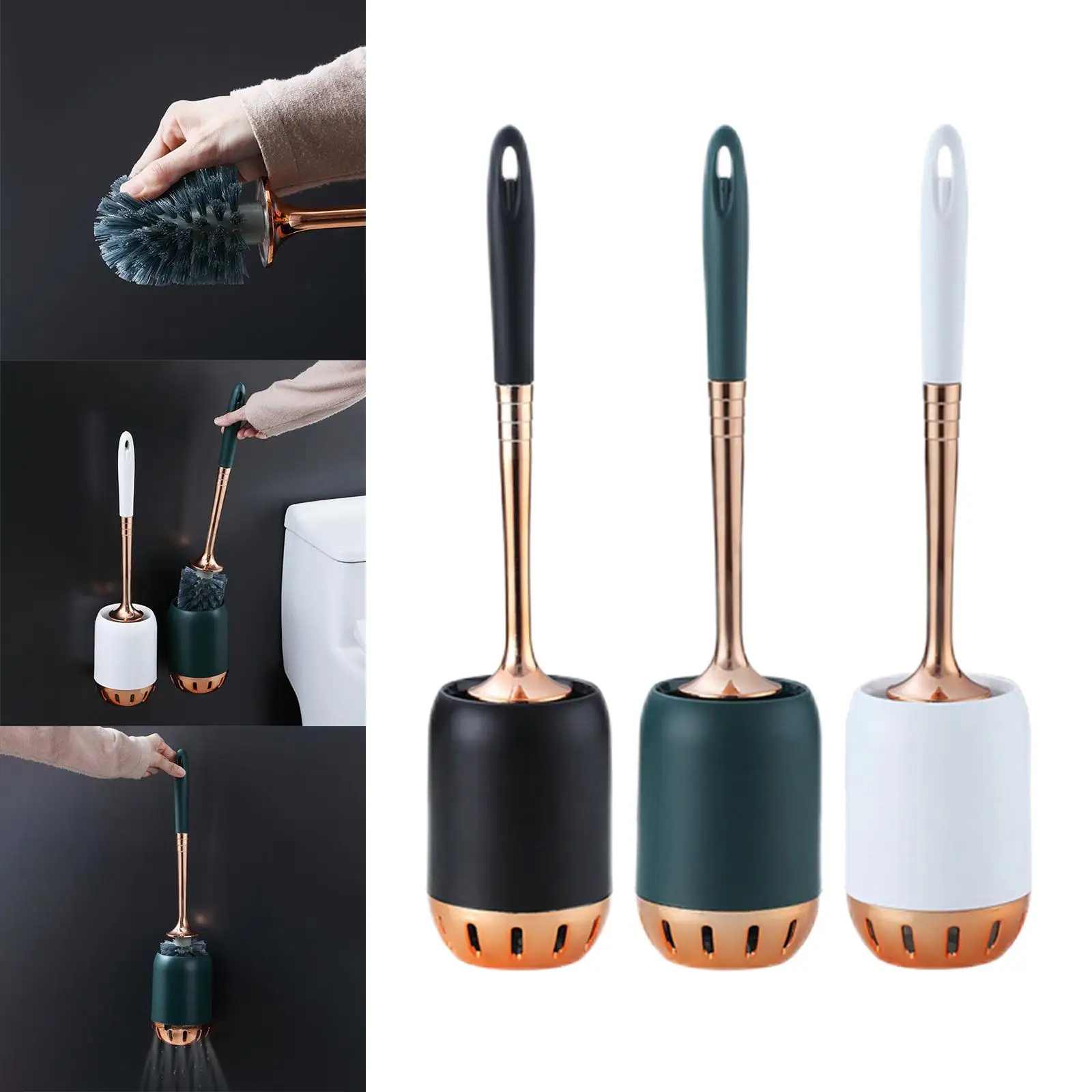 Toilet Brush and Holder Wall Hanging Fashionable Style Durable for Bathroom