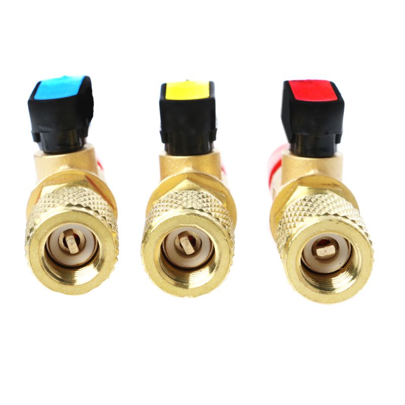 R22 Kältemittel 1/4 "Stecker Auf 1/4" Female AC Lade Schläuche Gerade Ball Ventile – Detail 4