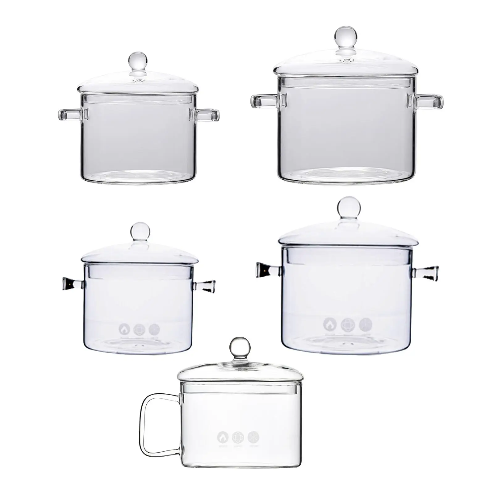 Glass Ramen Bowl Glass Saucepan Clear Glass Bowls for Tea Noodles