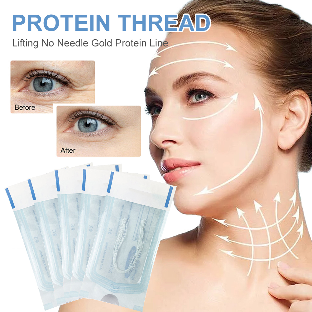 Best of Collagen Facial Tensioners Thread Face Lifting No Needle Gold Protein Line Anti-Aging Wrinkle Removal Face Filler Protein Thread Reviews & Tips