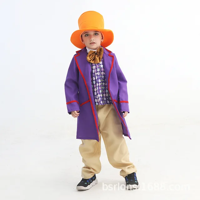 Willy Charlie Cosplay Costume Uniform Chocolate Factory Child Role