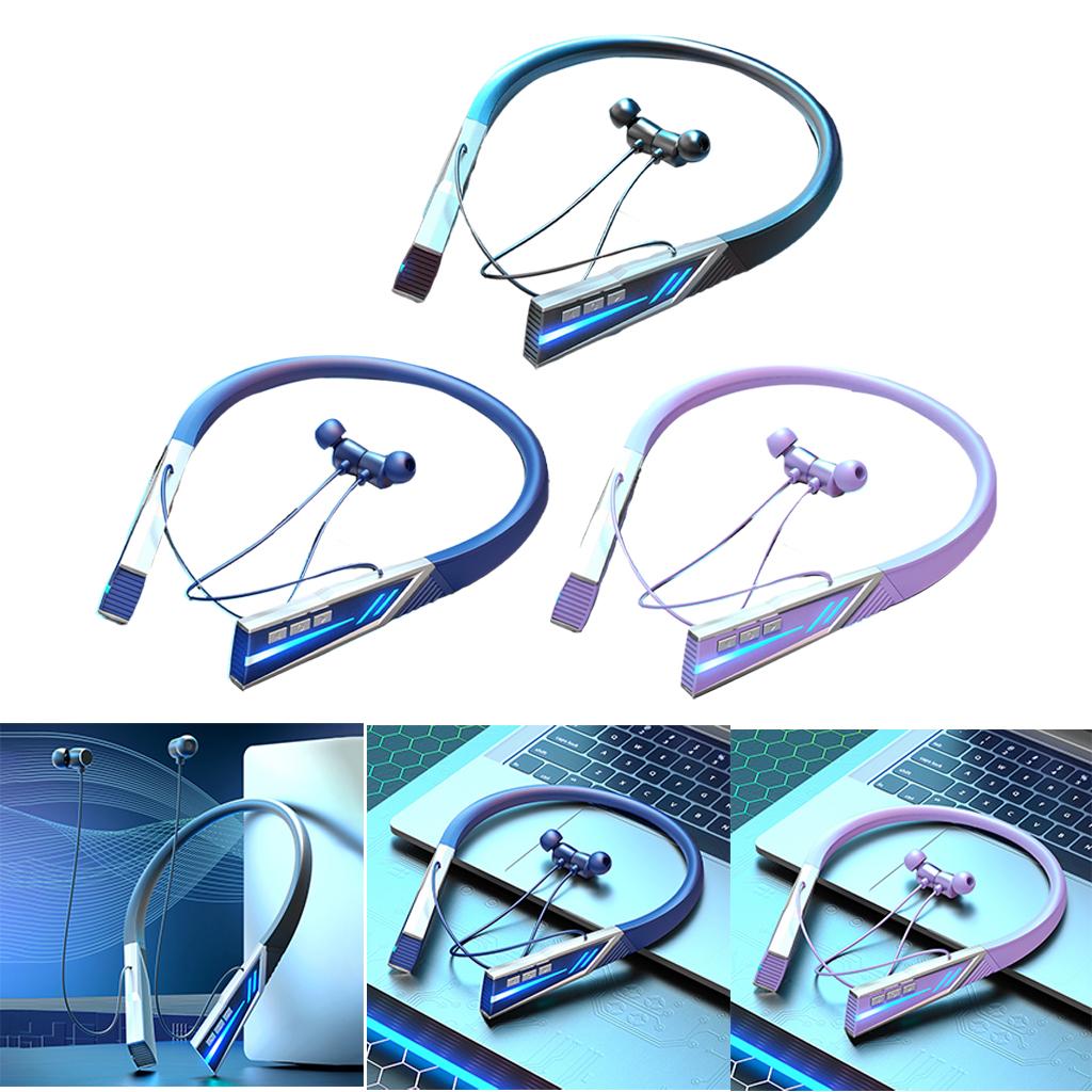 Hanging Neck Headphone Bluetooth 5.2 Built in Mic Voice Assistance Flexible to Wear 15M Transmission for Sports Outdoor Work