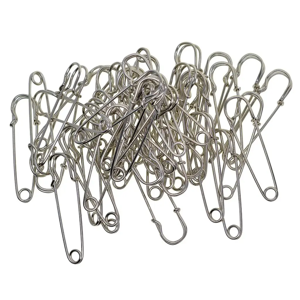 Heavy Duty Safety Pins - Stainless Steel Safety Pins for Blankets/Skirts / Kilts/Crafts Metal Large 50 pcs in Bulk