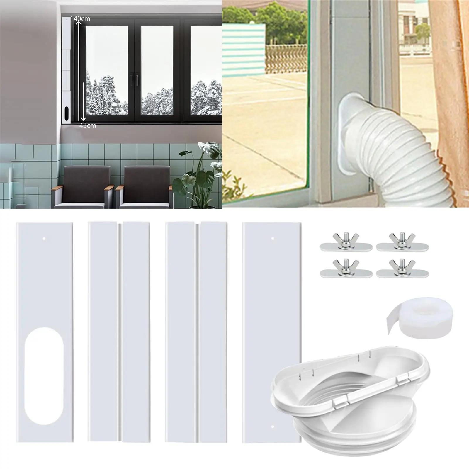 Portable Air Conditioner Window Kit Good Toughness PVC for Sliding Window
