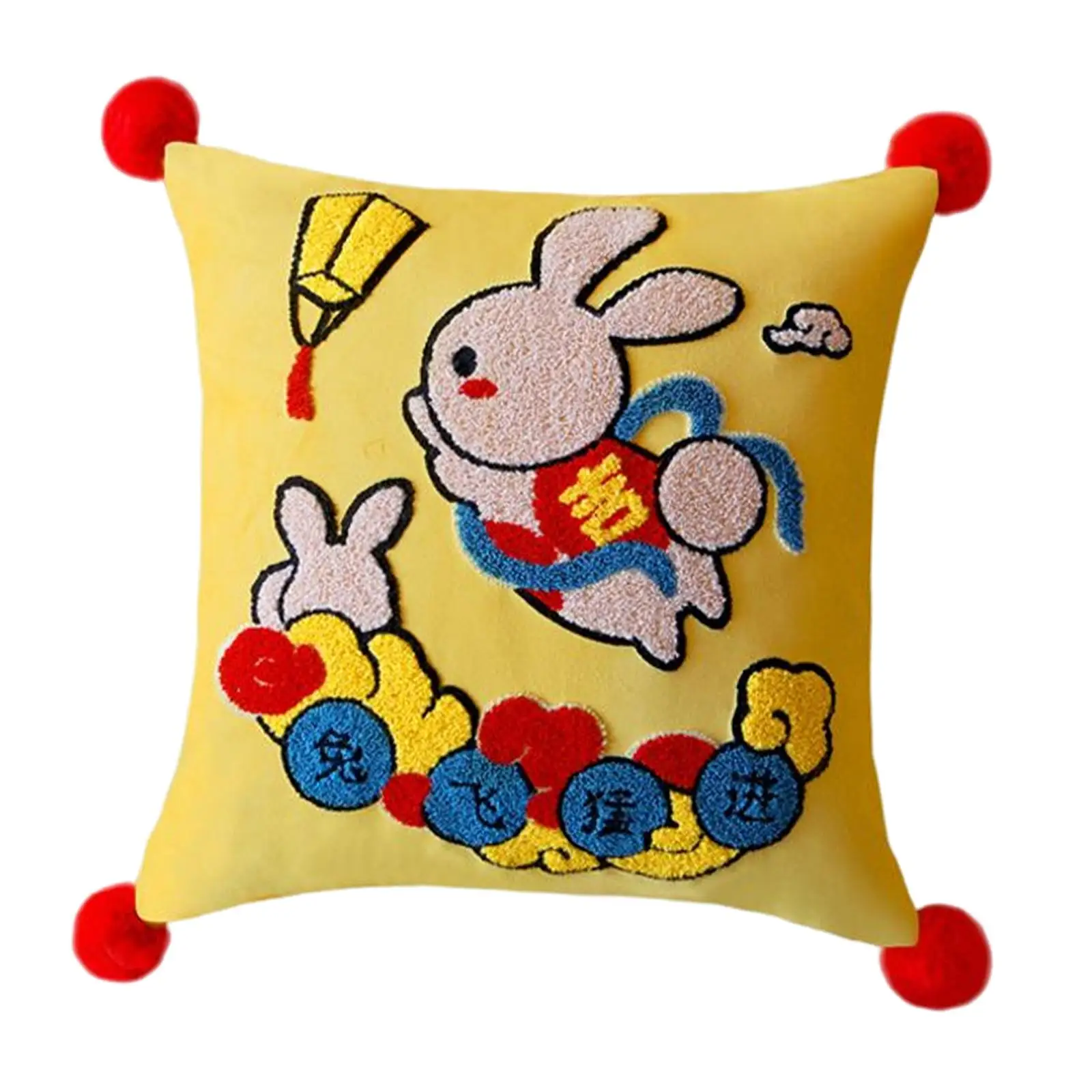 Chinese New Year Pillow Case Decorative Throw Pillow Cover Pillowcase Embroidery Cushion Cover for Living Room Car Sofa Decor