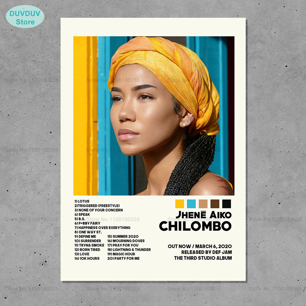 Музыкальный альбом Jhene Aiko Chilombo рэпер певец Современная Картина на  холсте постер HD Печать Настенная картина Декор для дома комнаты |  AliExpress