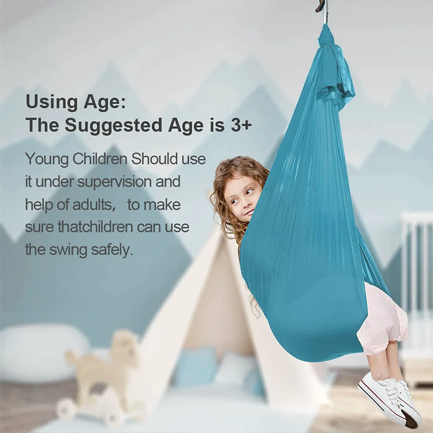 Description Picture 3 of itemTherapy Swing Children's Elastic Swing Sensory Training To Relieve Autism Indoor Swing Hammock