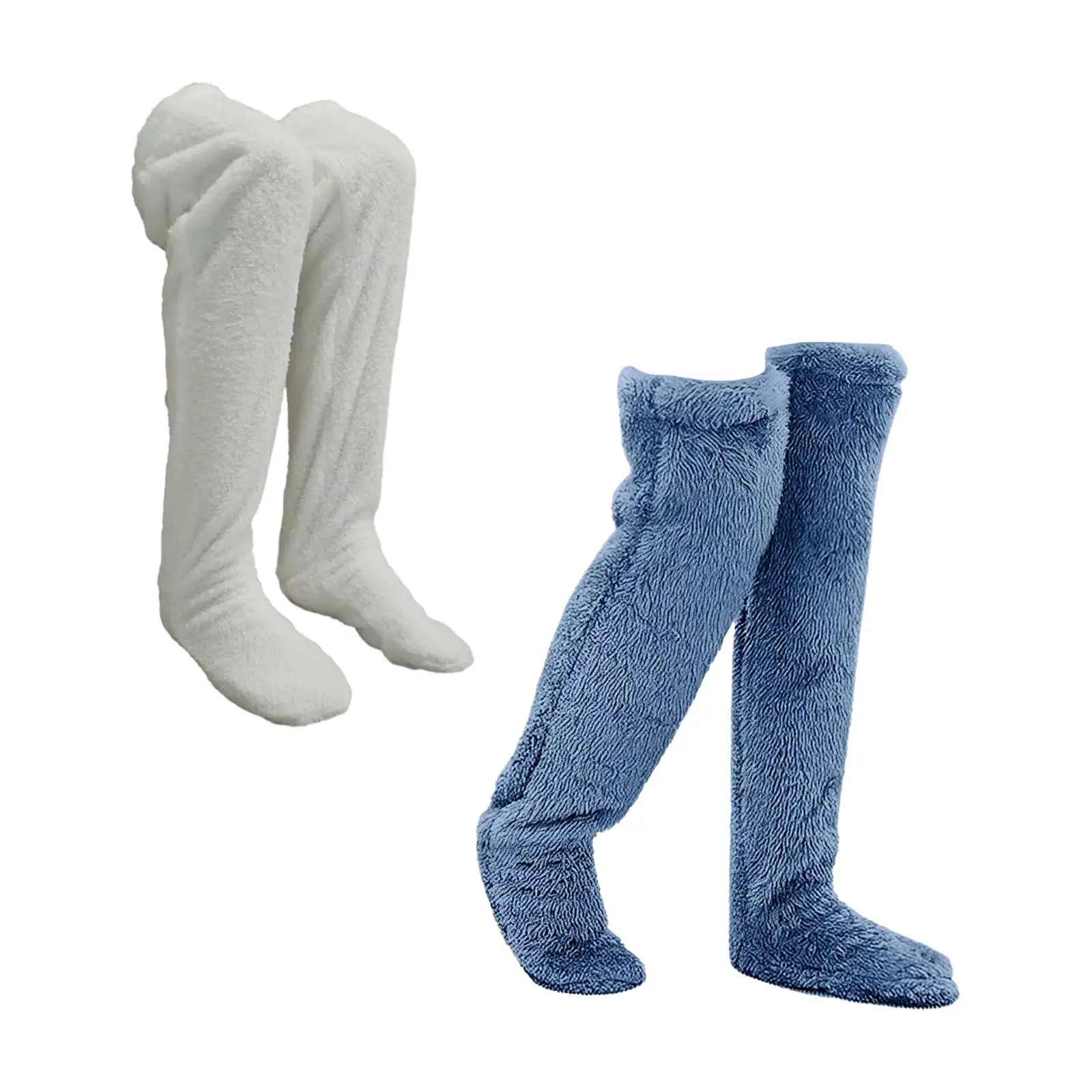 Thigh High Socks Plush Leg Warmers Protector Knee Long Tube Stockings Slipper Stockings over Knee High Fuzzy Socks for Dorm