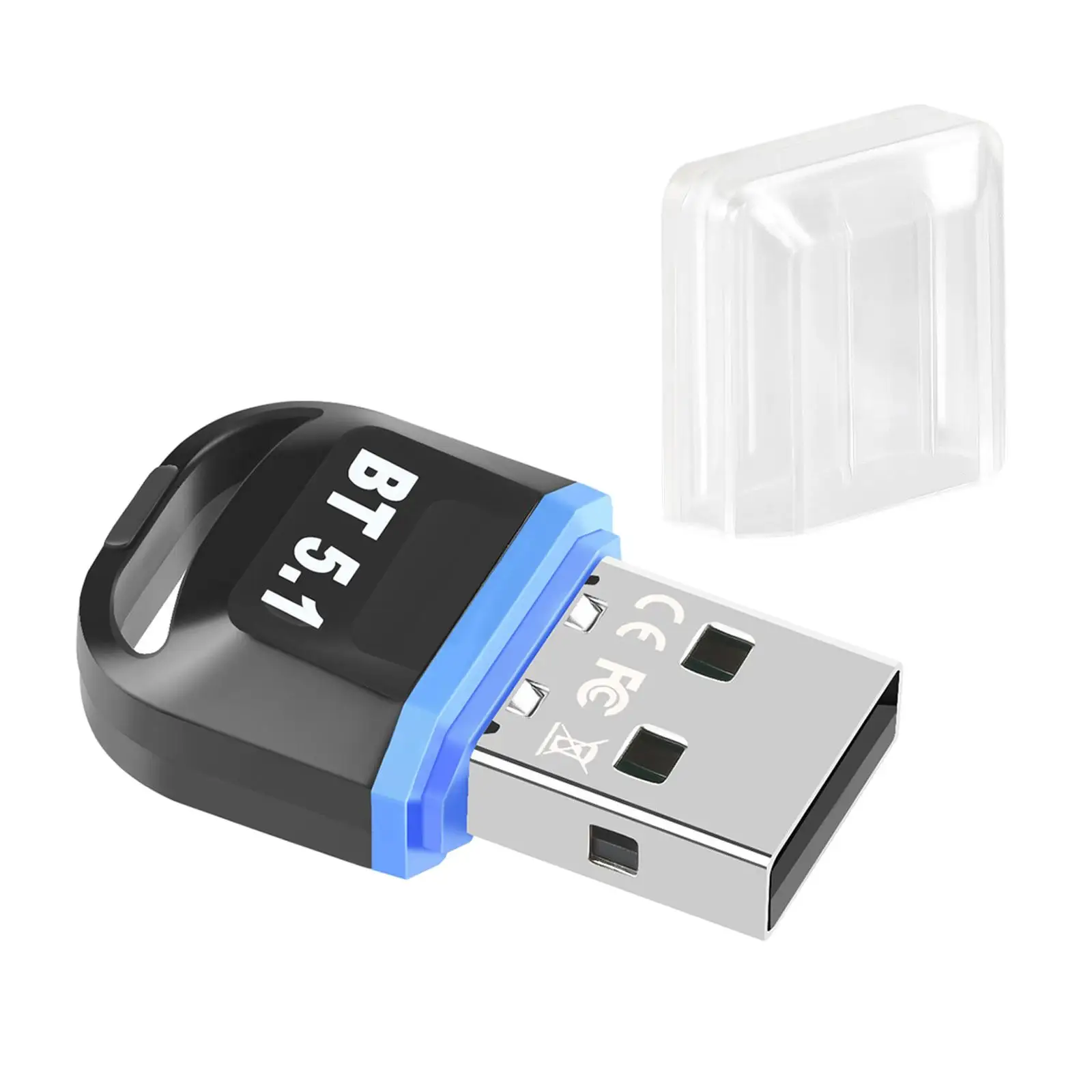 Low Latency Audio Transmitter Receiver Version 5.1 Portable Mini USB Adapter for Computers Home Stereo System Mice Printers TV