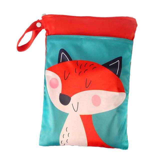Diaper Pouch Baby Nappy Bag Reusable Printed Infant Diaper Bag Waterproof Wet and Dry Bag for Beach Daycare Travel Outdoor