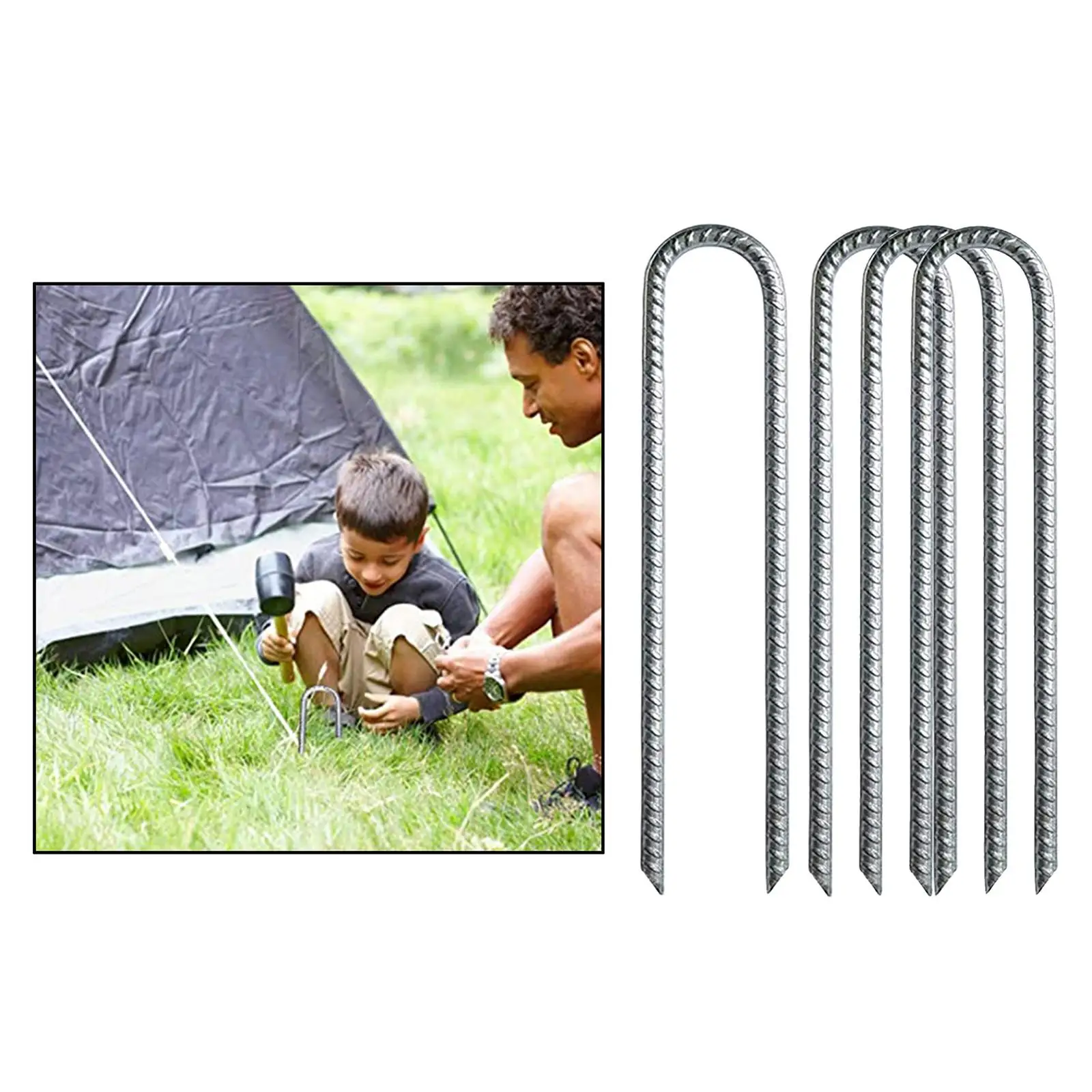 4 Pieces Heavy Duty Trampoline Stakes 12