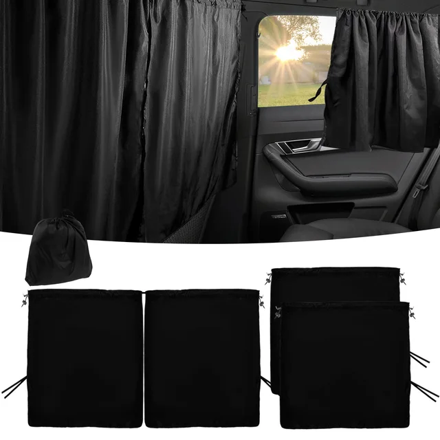 2/3pcs Car Window Curtains Universal Sun Shades Side Between Rear Seat  Covers Divider Curtain Auto Blackout Camperize Sunscreen
