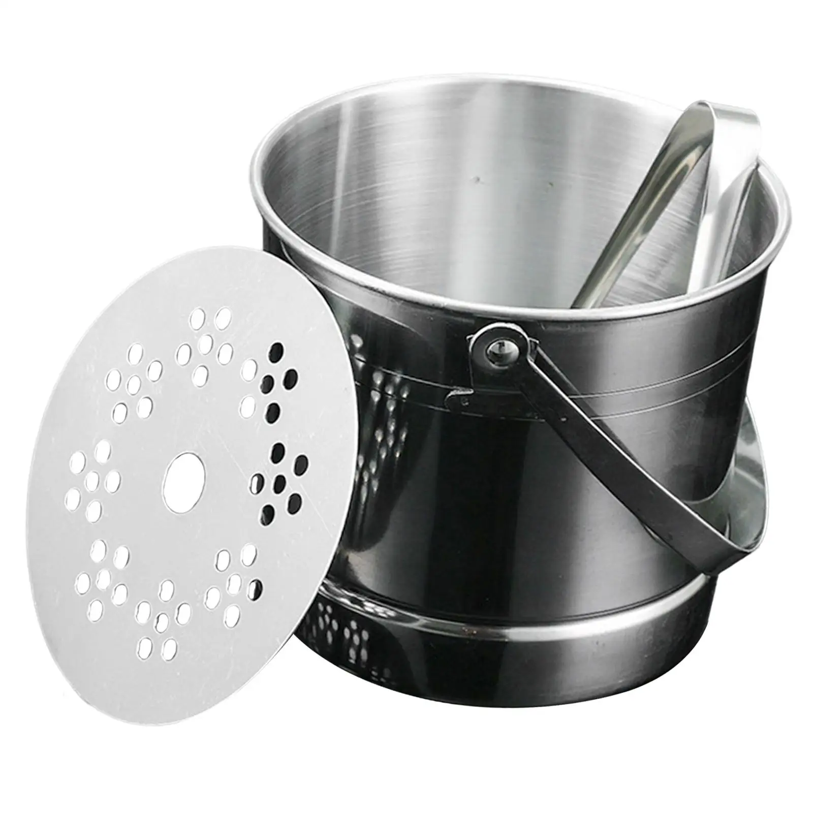 1L Stainless Steel Ice Bucket with Ice Clip cooler Chiller Accessories Comfortable Carry Handle Versatile Ice Cube Container
