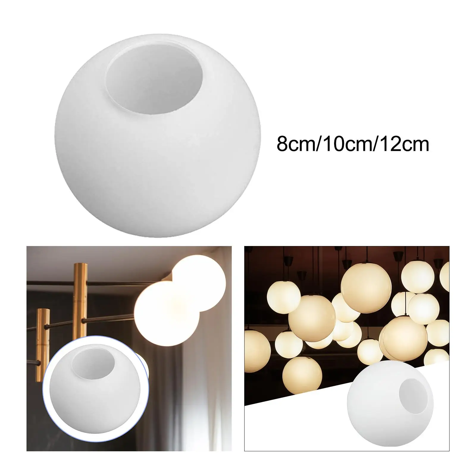 Frosted Glass Lamp Shade Chandelier Hanging Light Cover Round Fixture Cover for Teahouse Kitchen Dining Room Hotel Office