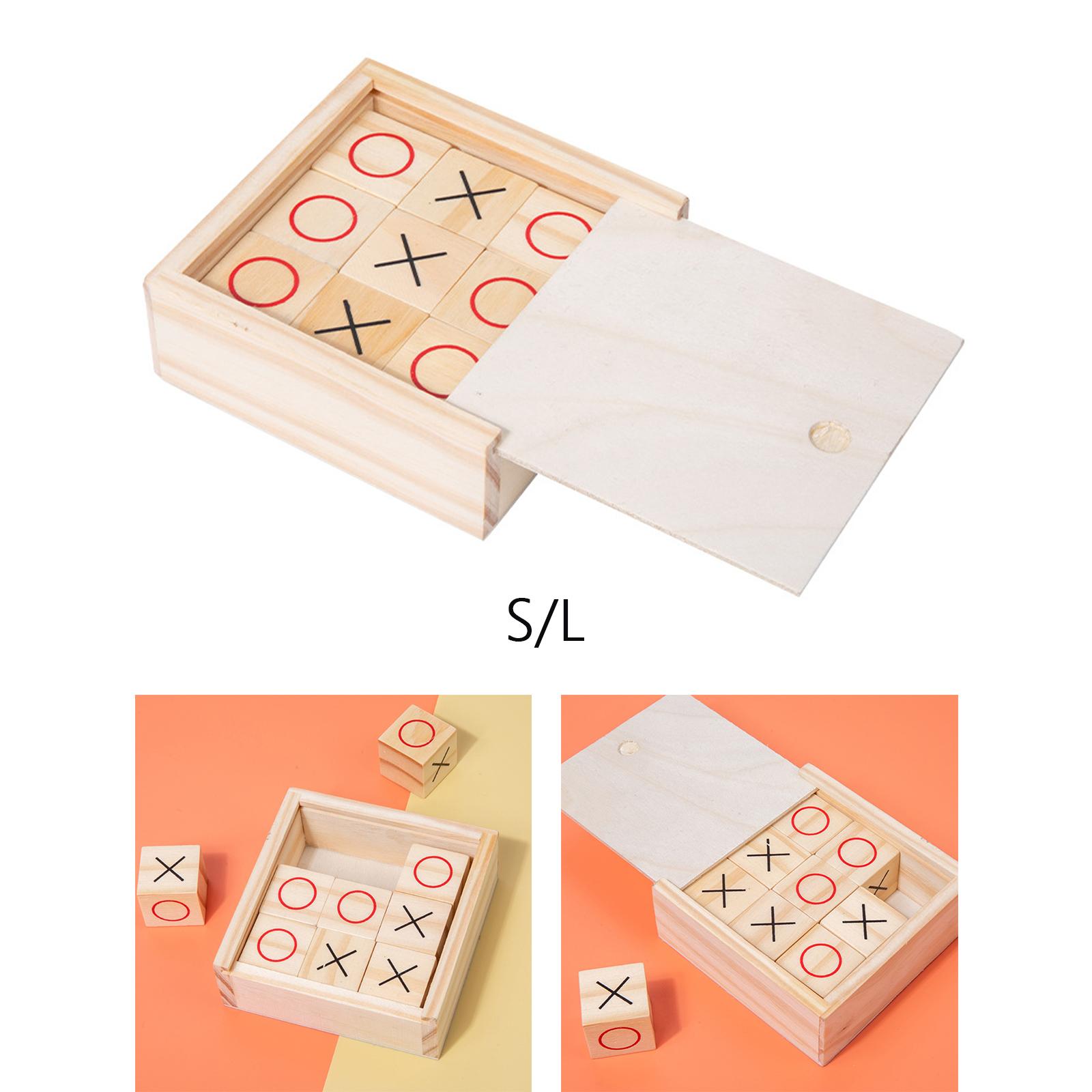 Tic TAC Toe Game Chess Board Game Family Games Classic Noughts and Crosses Wooden for Families Outdoor Indoor Adults Kids