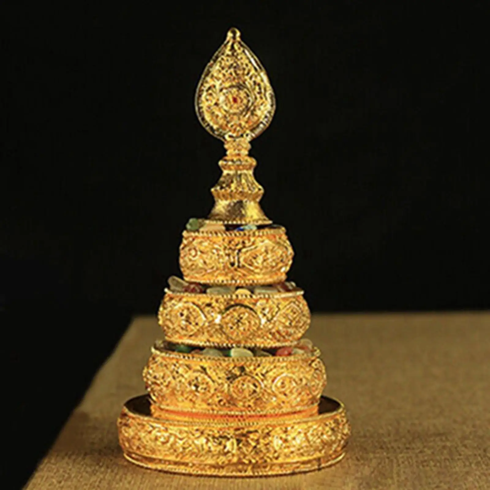 Tibetan Mandala Manza Tray Figurine Auspicious Collectible Tibet Ornament for Sadhana Ritual Table Decor Office Living Room Home