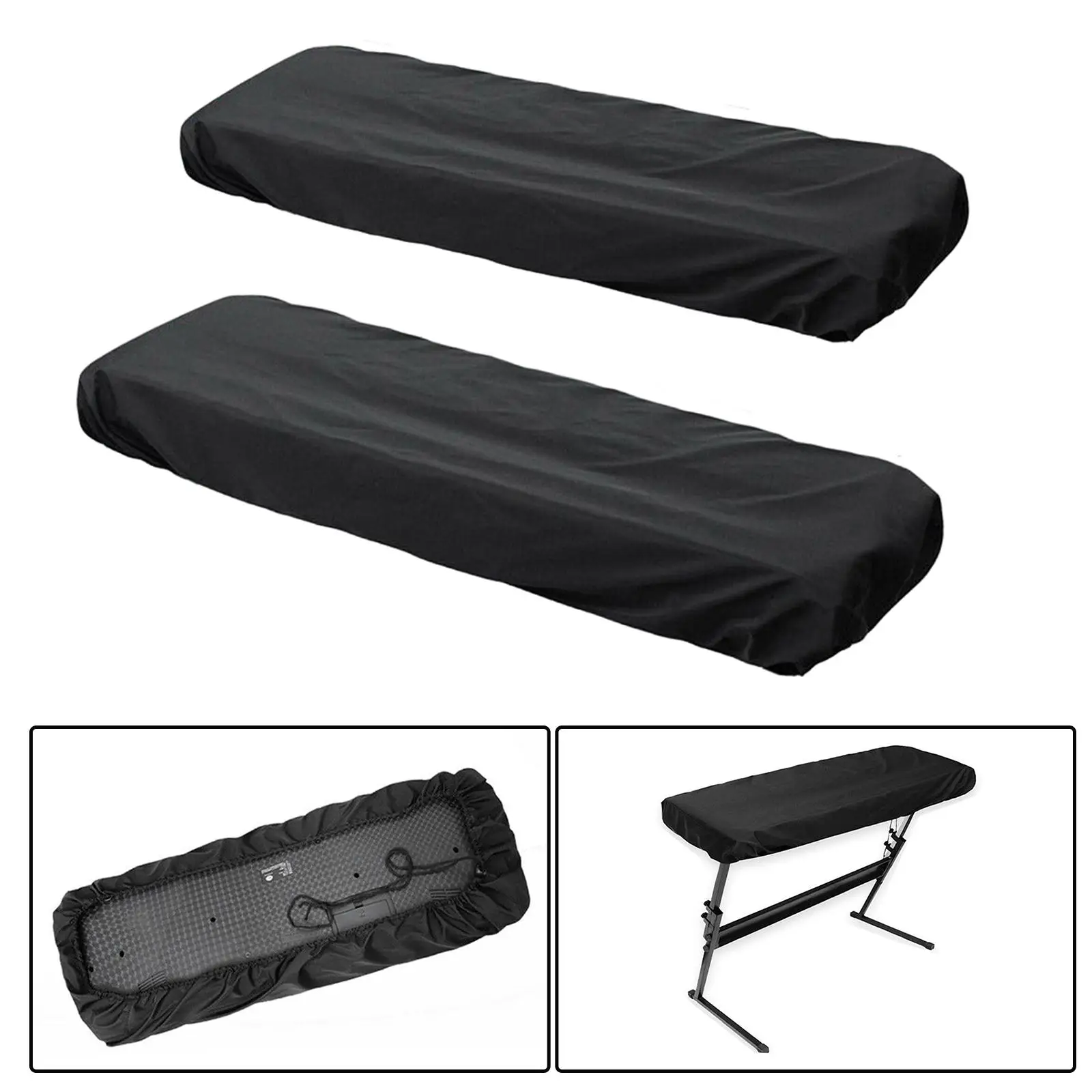 Piano Keyboard Dust Cover Adjustable Rope Stretchable Electronic Keyboard Dust Cover
