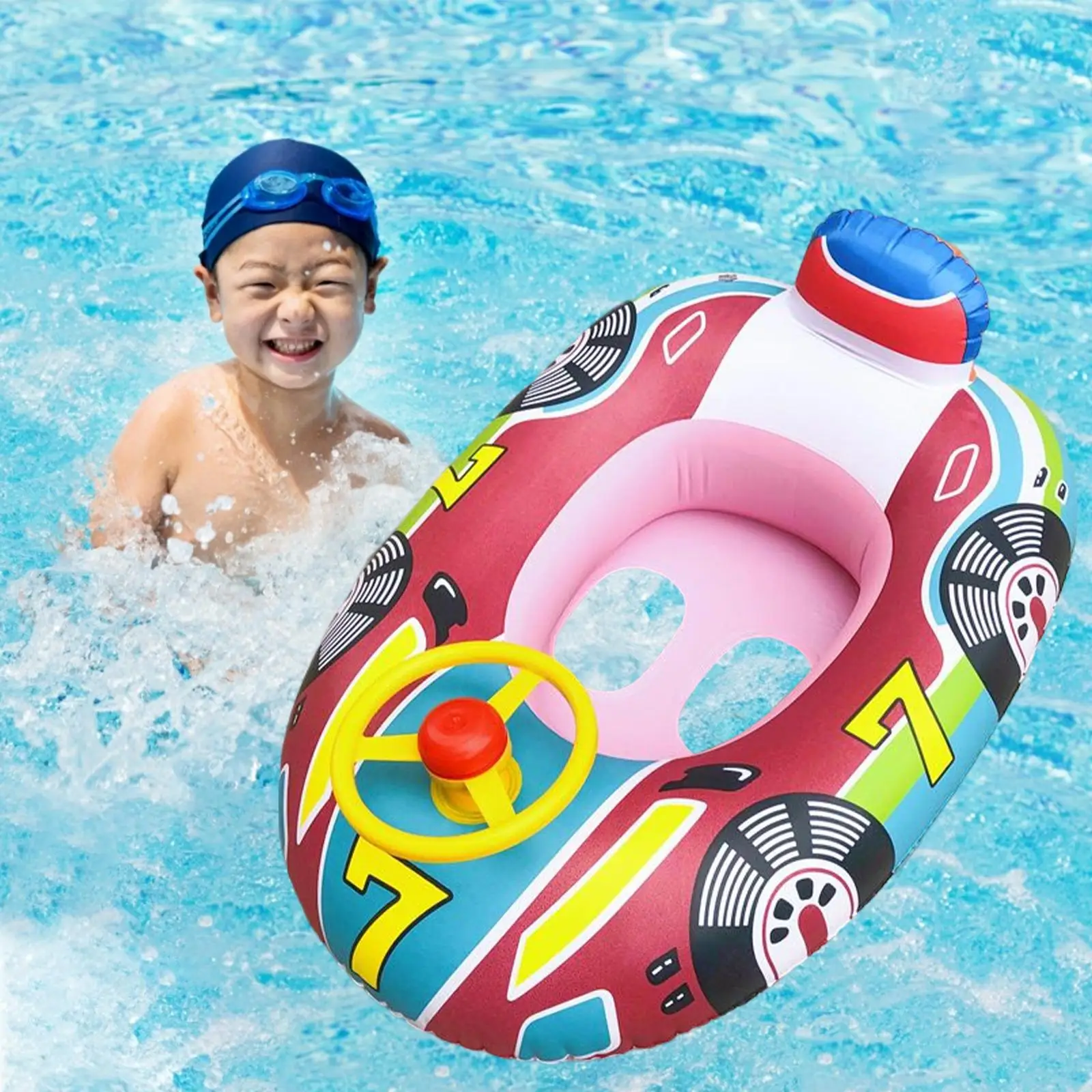 Inflatable Car Shape Children Baby Swimming Rings Float Seat Holidays Beach Boat Water Party Swim Aid Toys Swim Trainer