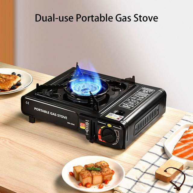 Gas Stove For Camping Portable Dual Use BBQ Cooking Butane Gas