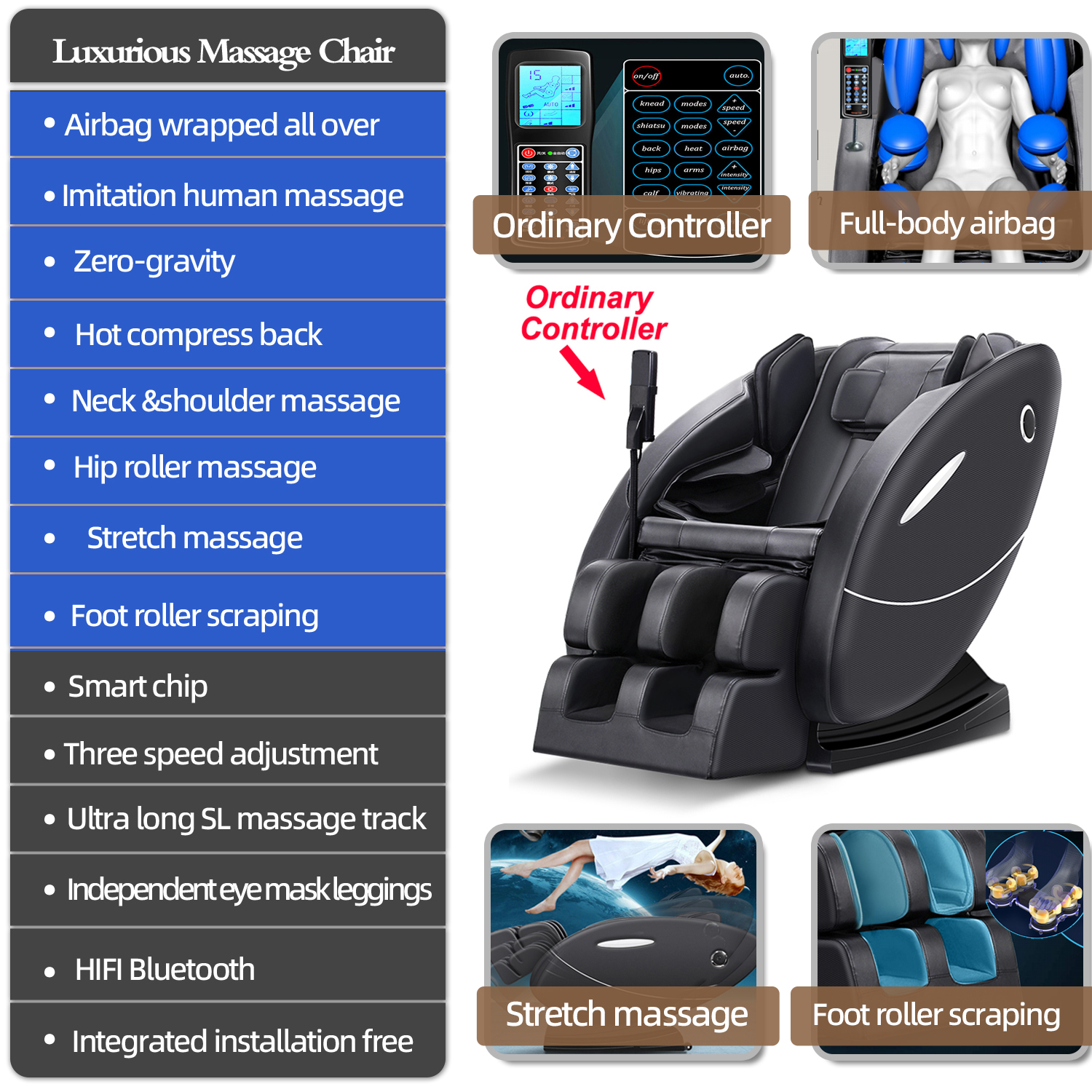 Best of Cheap Massage Chair Recliner, Full Body Massage Chair, Zero Gravity, Bluetooth Speaker, Airbags, Heating, Foot Massage (Black) Reviews & Tips