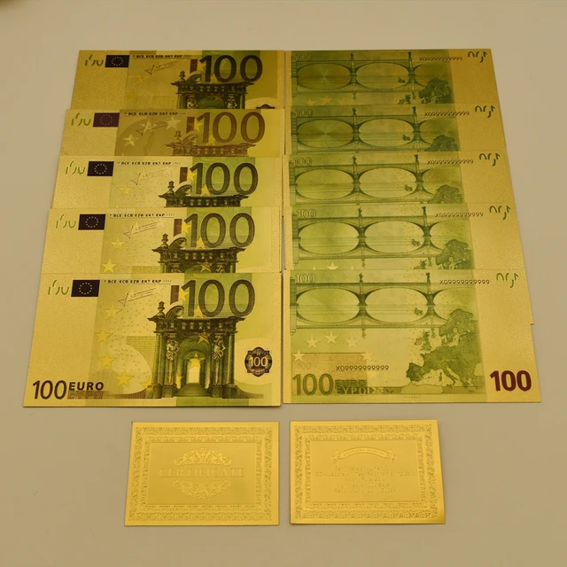 Argent fictif durable - 100 billets en Euro et 100 pièces en Euro