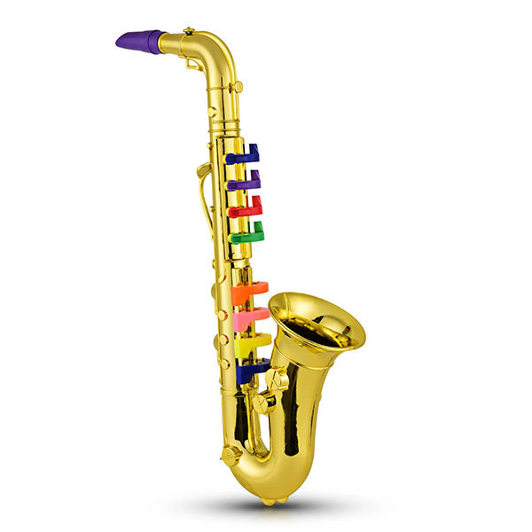 toy trumpet for Kids Safety Tested BPA Free Beautiful Silver Gold Finish  with Color Key Wind and Brass Musical Instruments