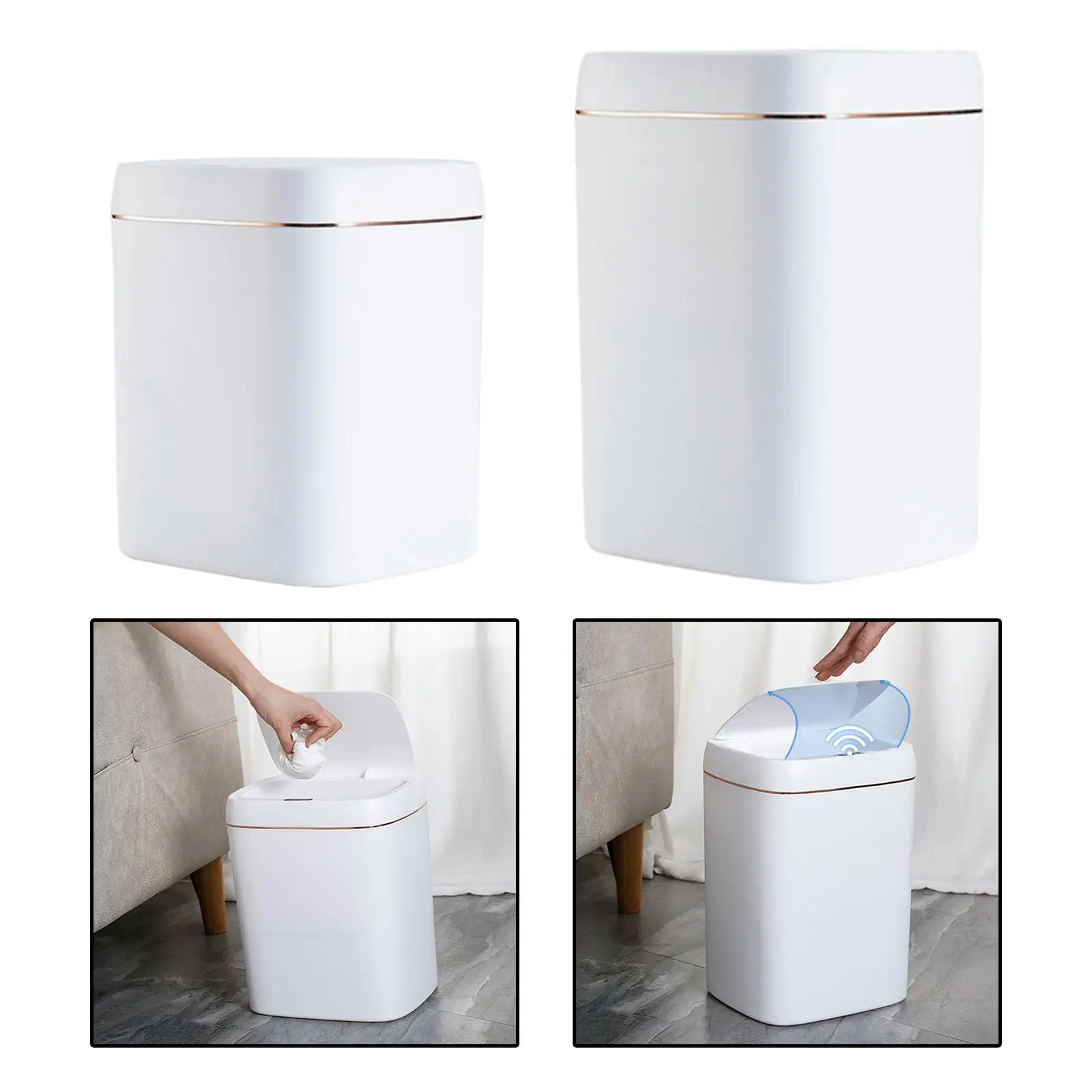 Smart Rubbish Trash Can Touch Free Durable Dustbin Garbage Can Automatic for Office Home Bedroom Living Room Bathroom