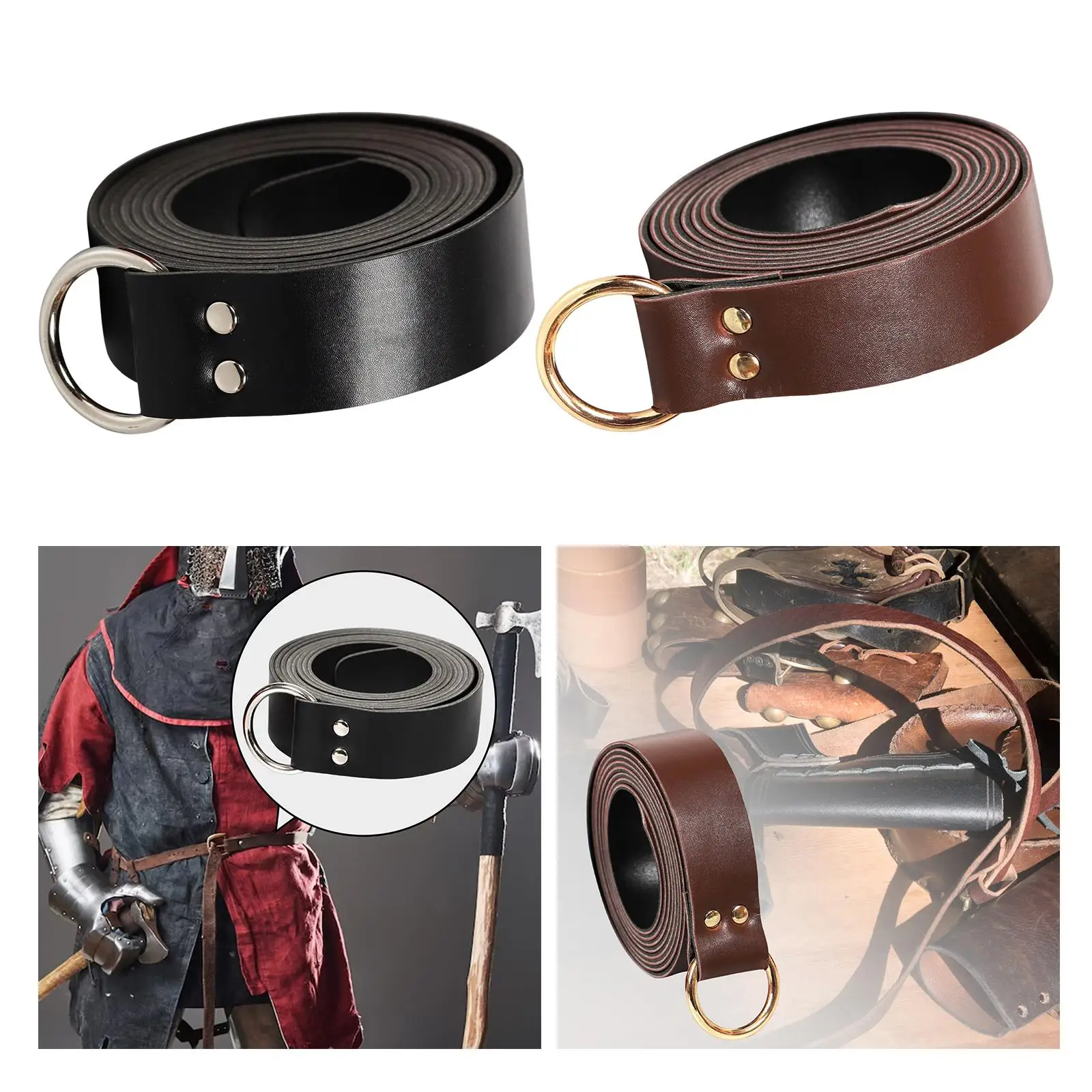 Classic Medieval Knight Waist Belt Band PU Leather Belt Cosplay