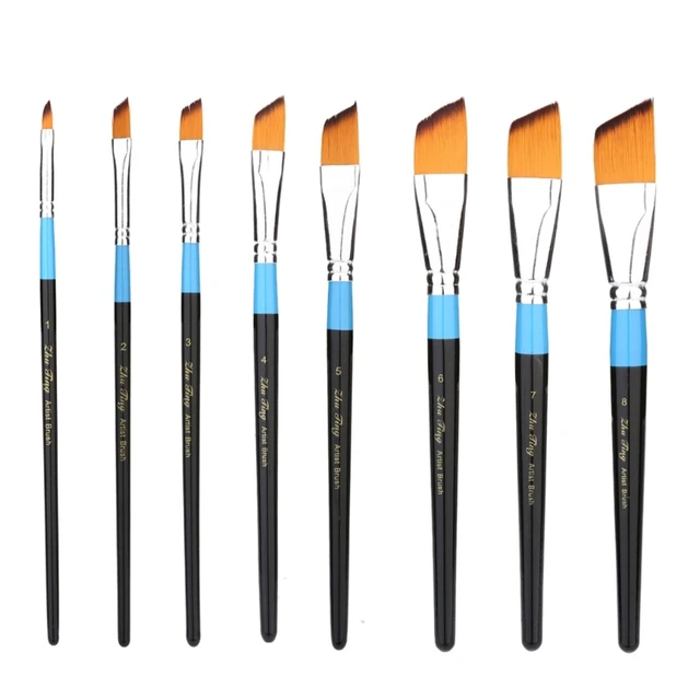 ARTIST FLAT PAINT BRUSH FOR ACRYLIC OIL PAINTING WATERCOLOR LARGE BRUSHES  SET E