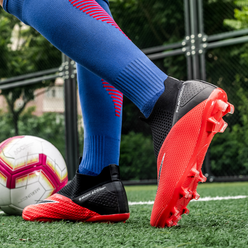Herenlaarzen, hoge antislip-grastrainingsvoetbalschoenen voor kinderen, ultralichte grote sportschoenen_voghion.com