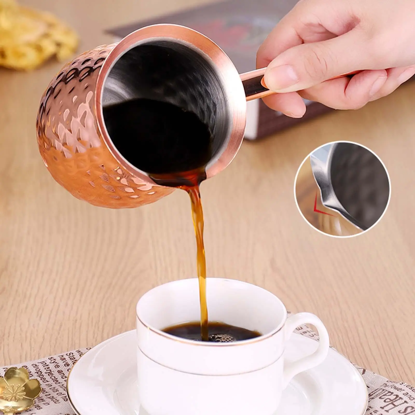 Household Turkish Coffee Pot Coffee Moka Pot Milk Warmer for Bar Women Gifts