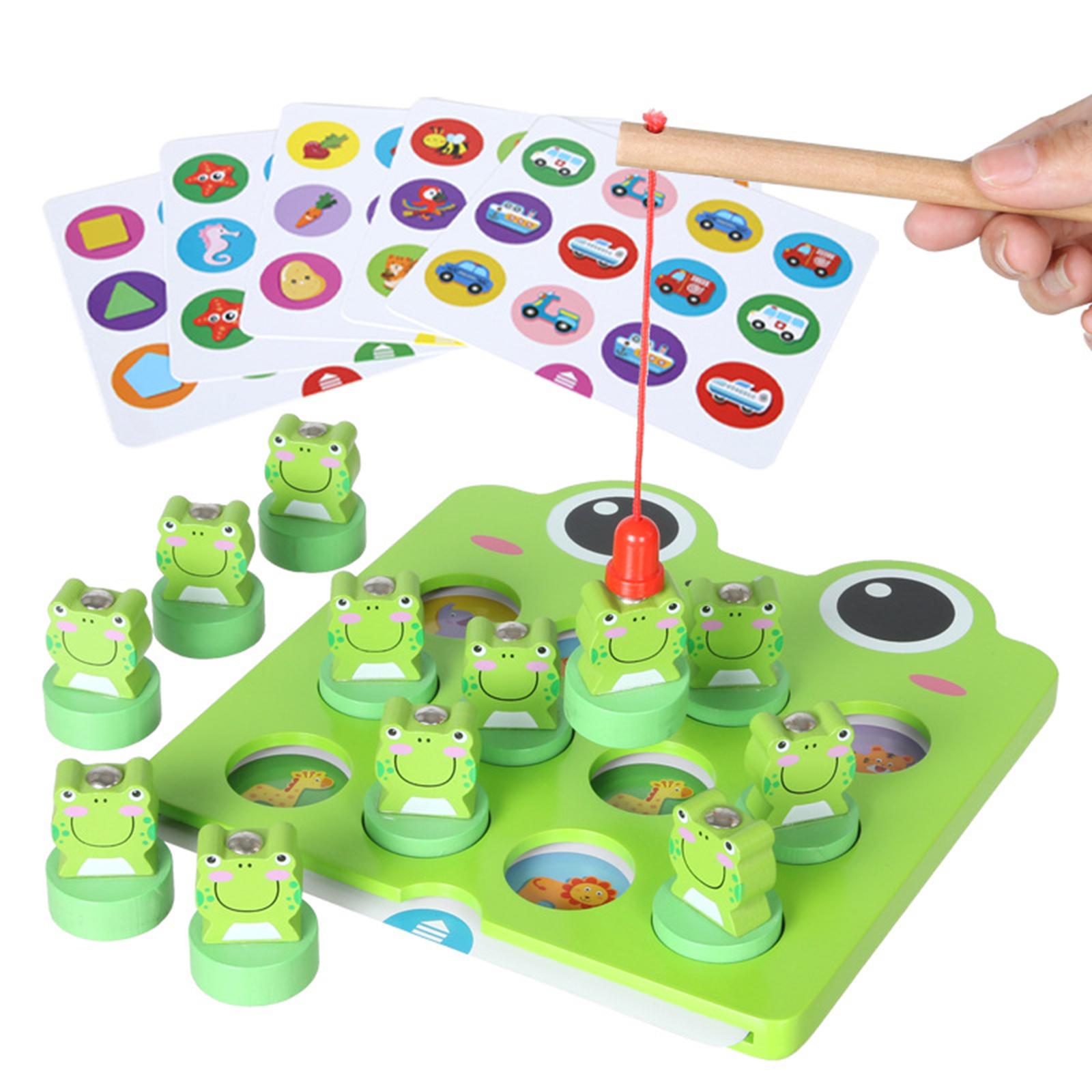 Fun Montessori Magnetic Wooden Frog Fishing Game for Boys and Girls Lightweight Great Gifts Early Learning Portable and Smooth