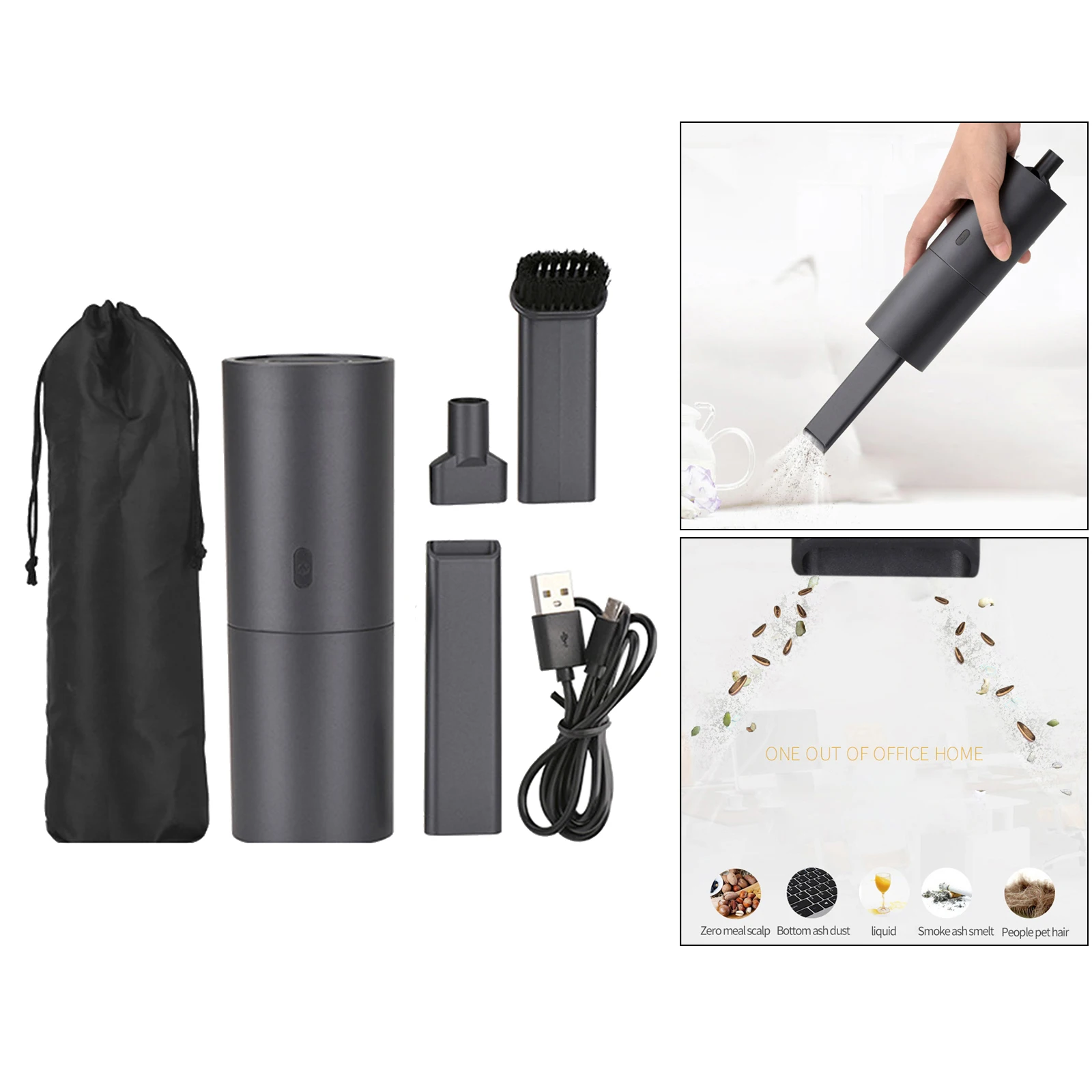 Handheld Vacuum Cleaner  Portable 2.0kpa Strong Suction Powerful USB Rechargeable , Home and  Hair Vacuum Cleaner Tool