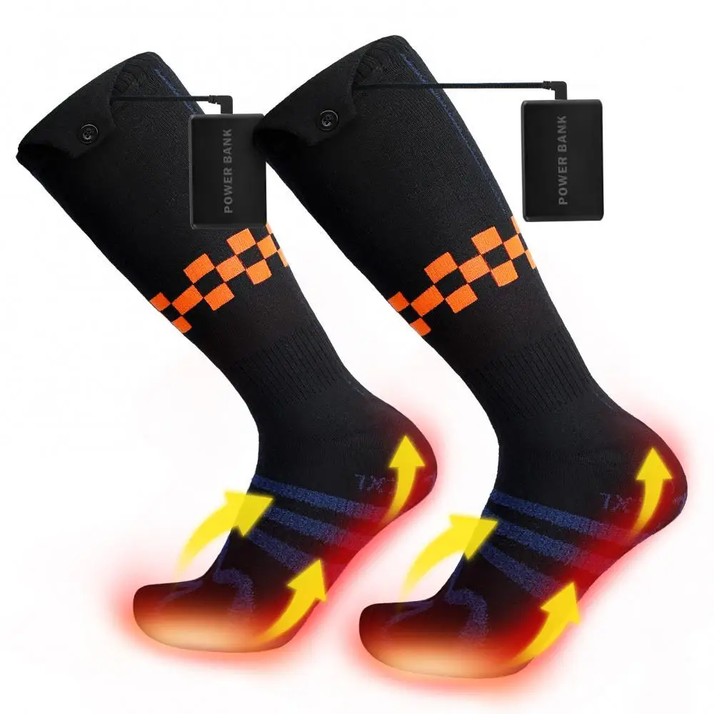 Battery Heated Socks,5000MAH Electric Socks with 4 Heat Settings,Men's Women's 