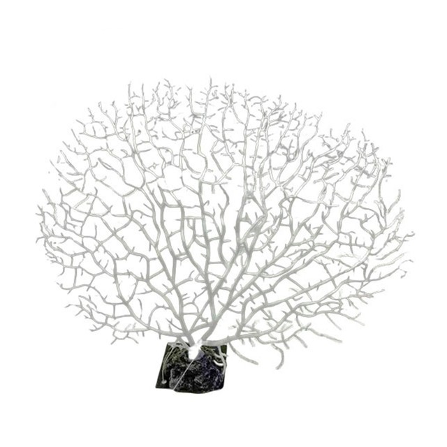 White Branch Coral Sculpture Centerpiece For Aquarium Desk Decor