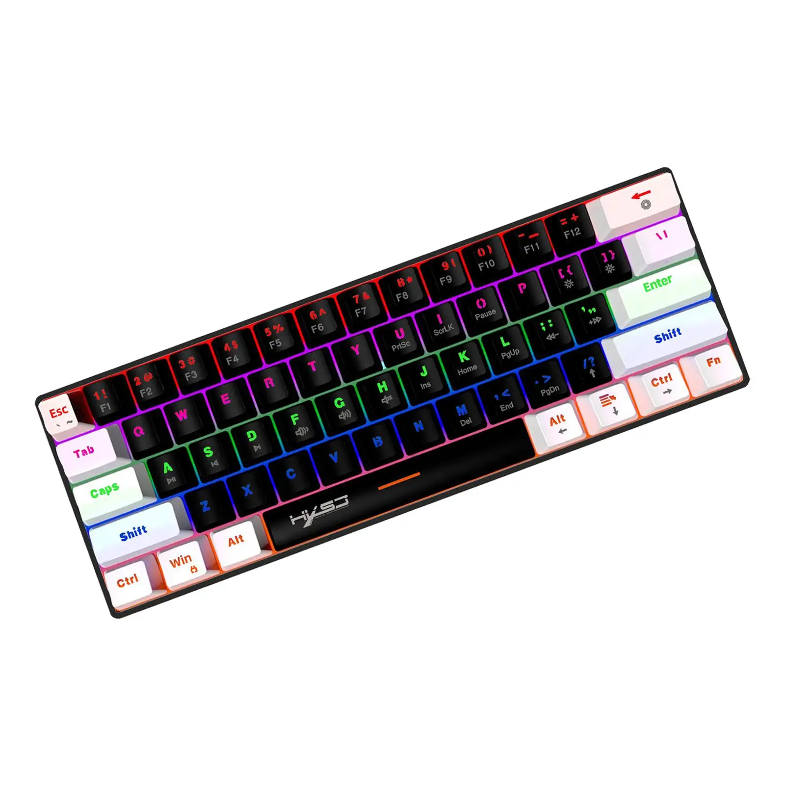 Mechanical Keyboard Mixed Light Mini Wired Mechanical Axis 60% Compact USB Universal for Gamer Laptop Office Computer Desktop