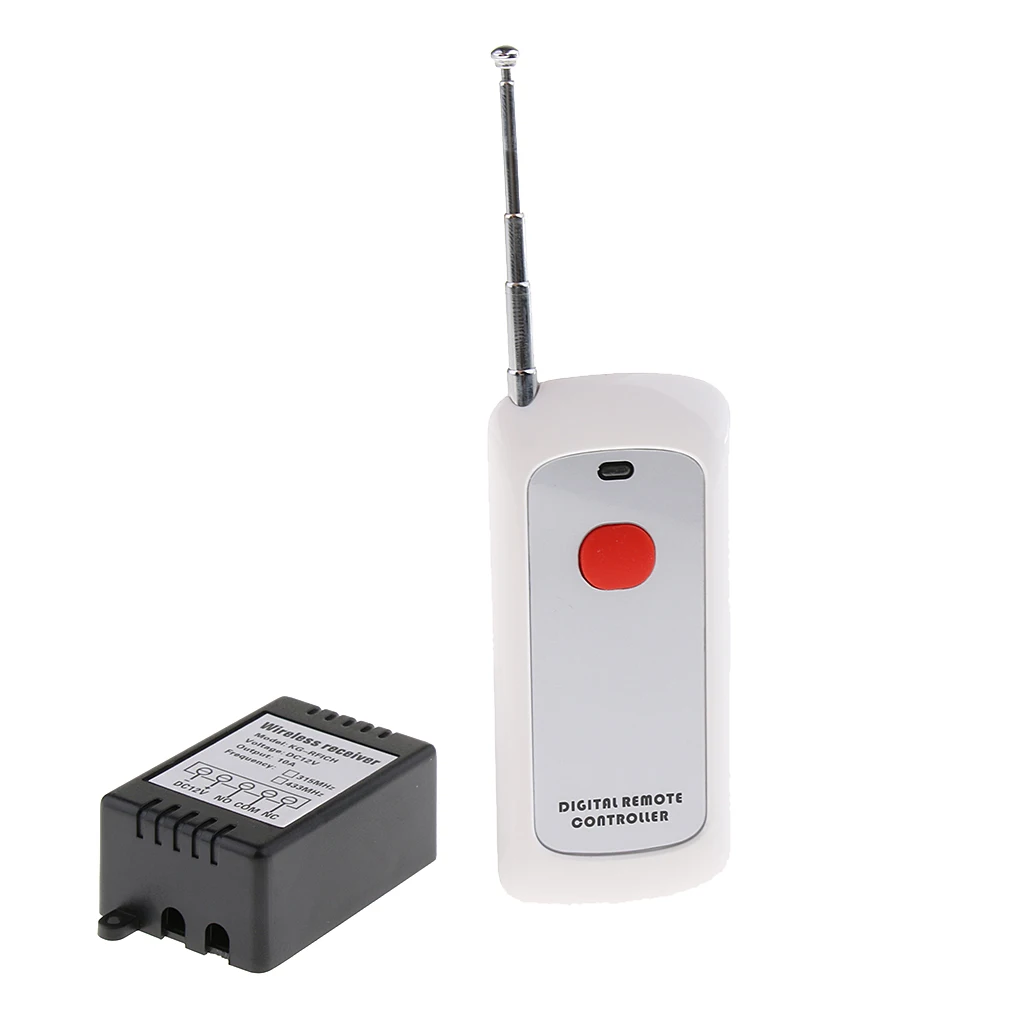 433Mhz Wireless RF Switch 1000 Meters Long Range DC 12V Single Channel Wireless Remote Control Switch, 10A Relay Receiver